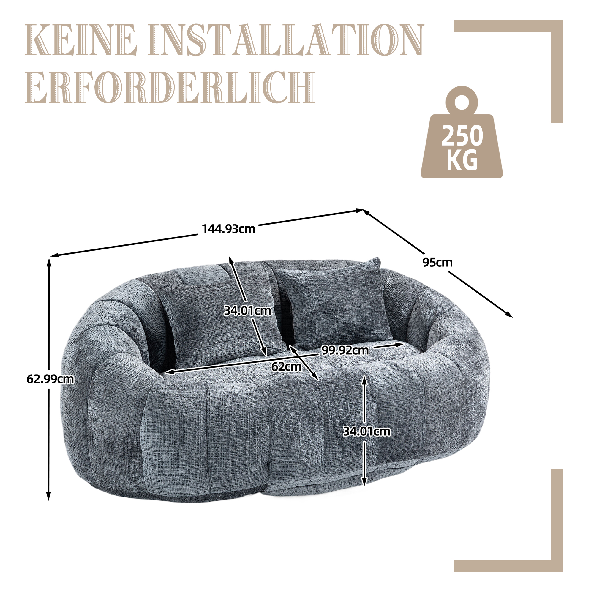 Dimensions du fauteuil lounge
