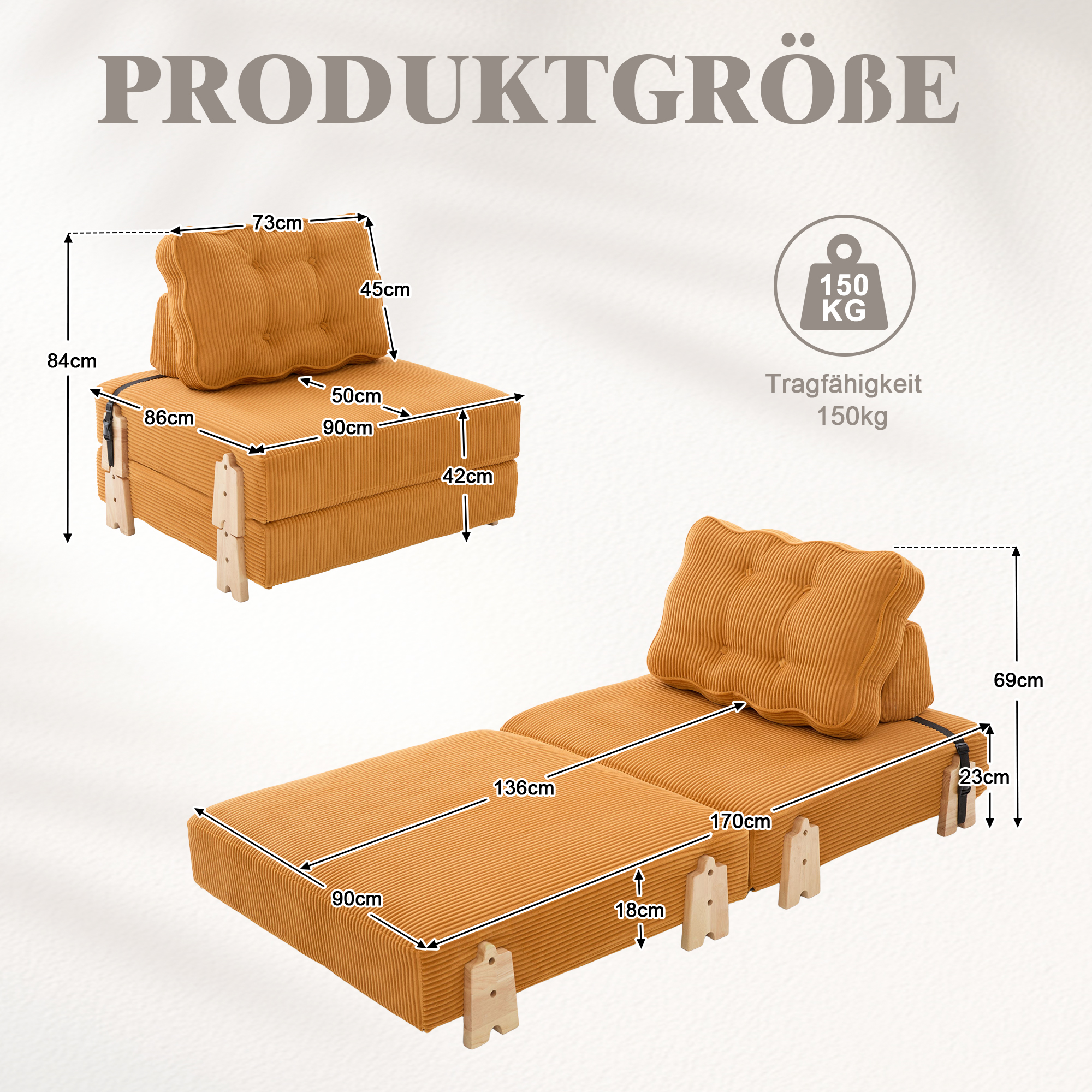 Dimensions du canapé convertible