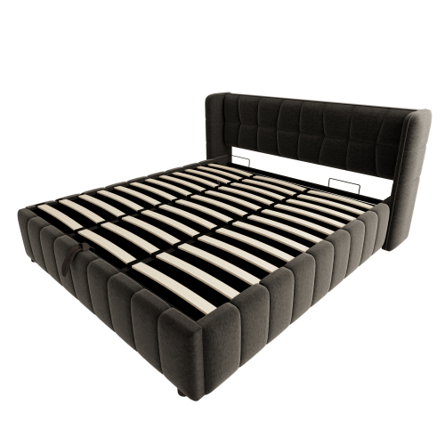 Lit coffre rembourré au design contemporain