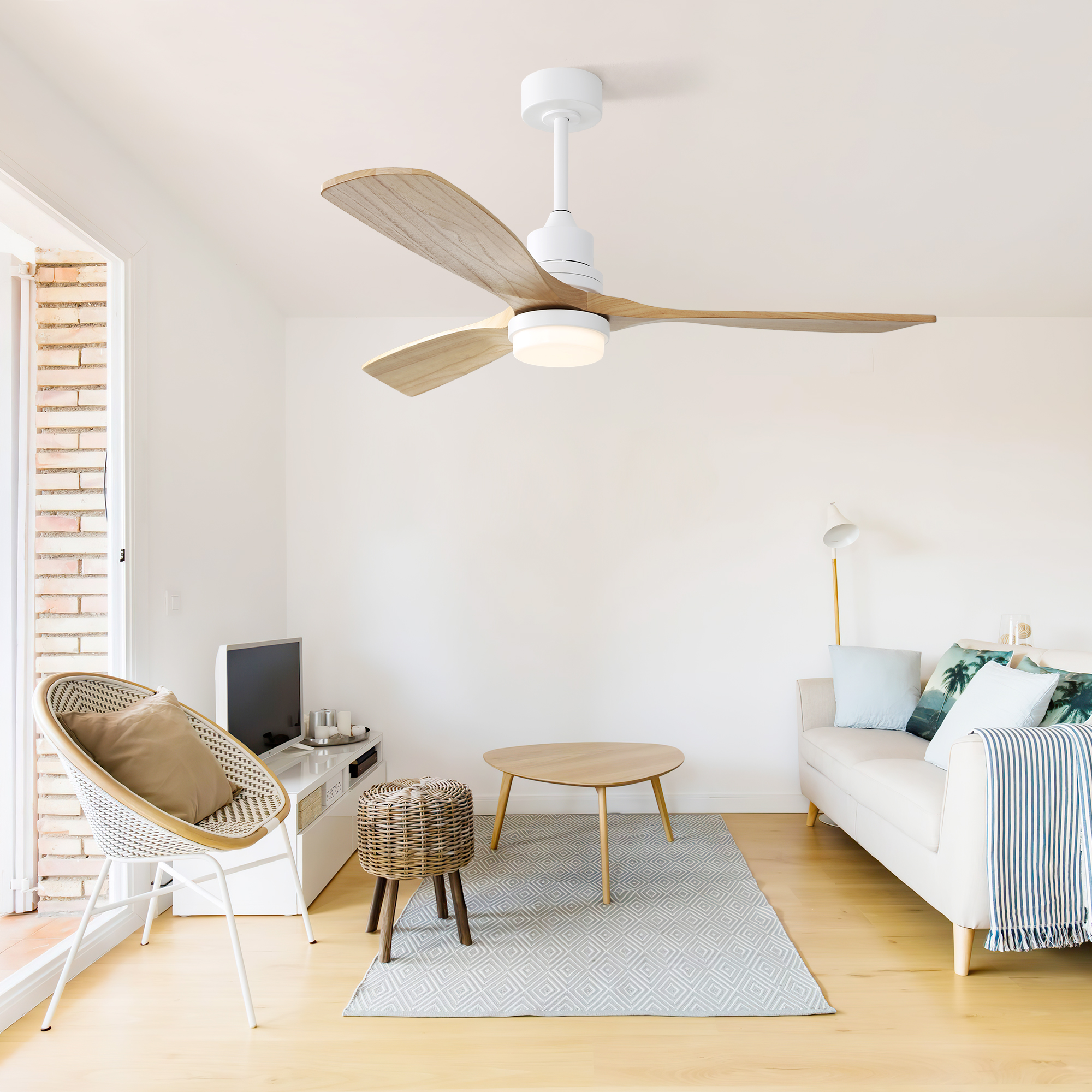 52 Zoll Deckenventilator mit dimmbarer LED-Beleuch