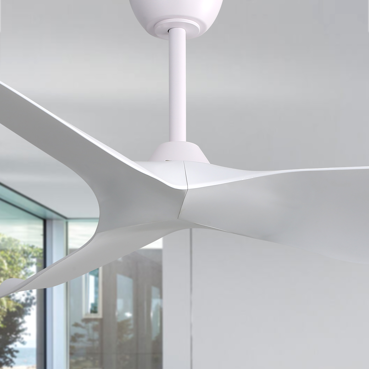 Moteur CC puissant des ventilateur von plafond Weiß silencieux