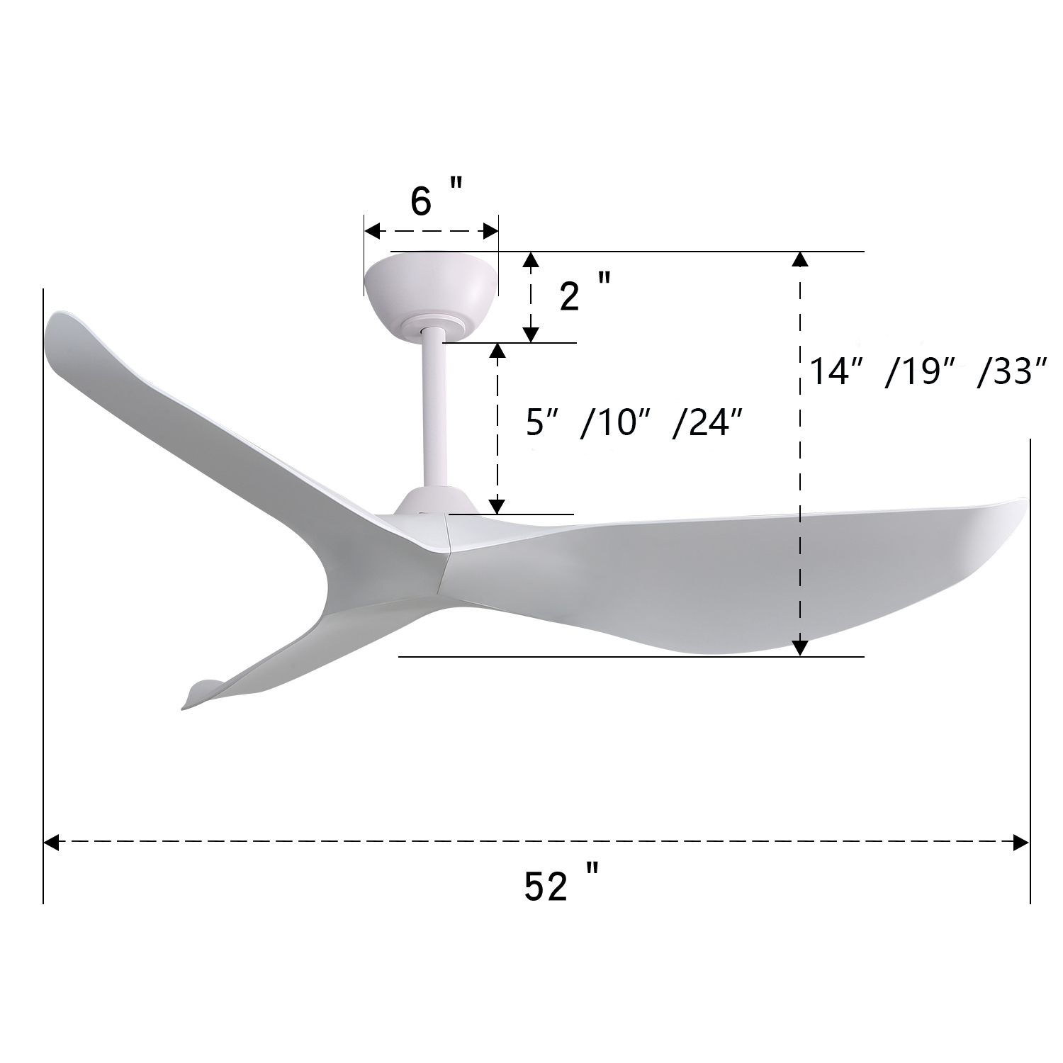 Ventilateur von plafond modern Weiß adapté à différents espaces