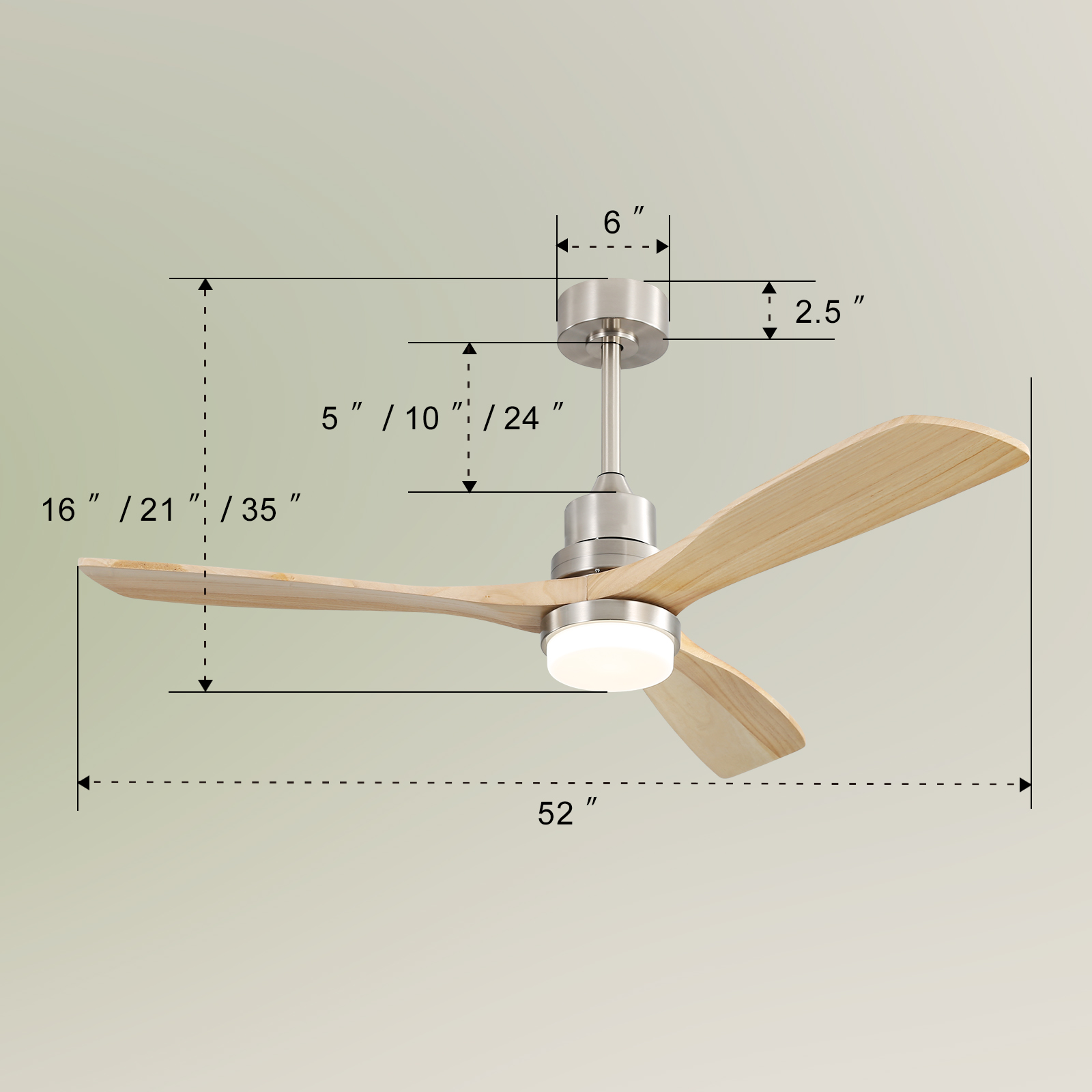Télécommande des ventilateur von plafond 6 vitesses minuterie réversible