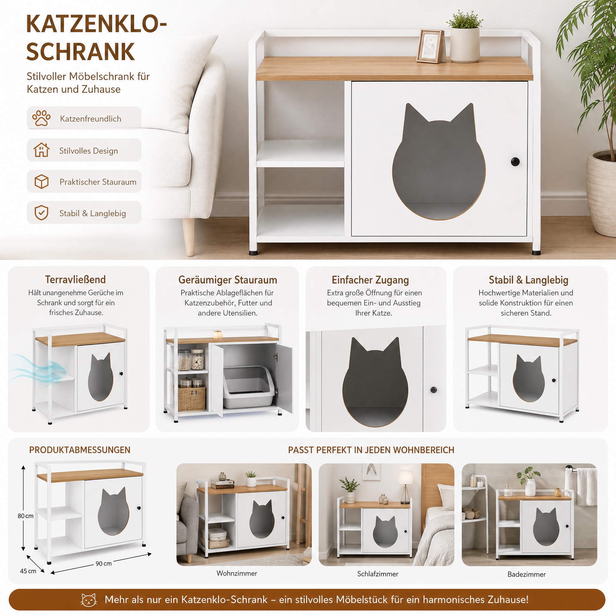Installation dans un salon moderne avec chat