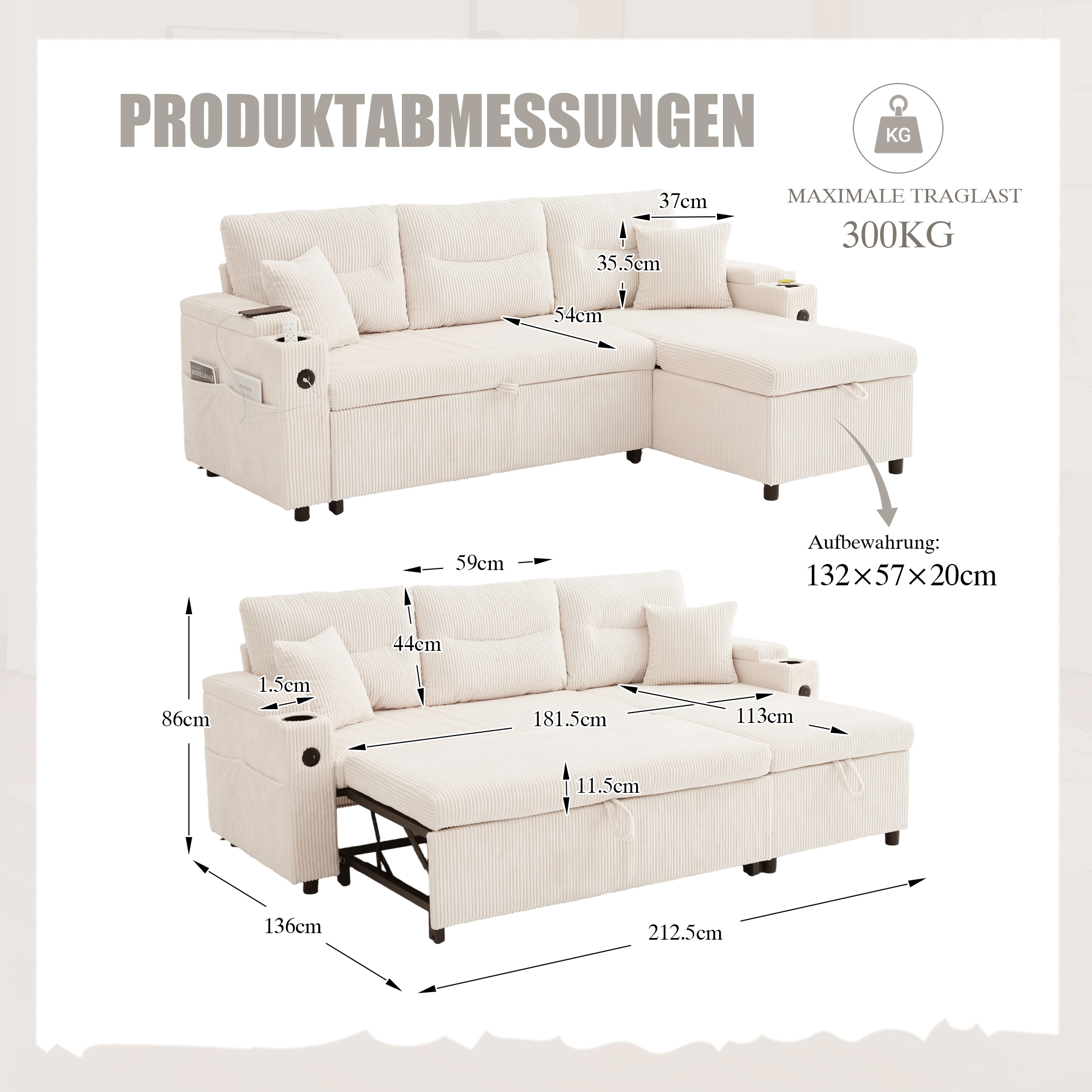 Dimensions du canapé