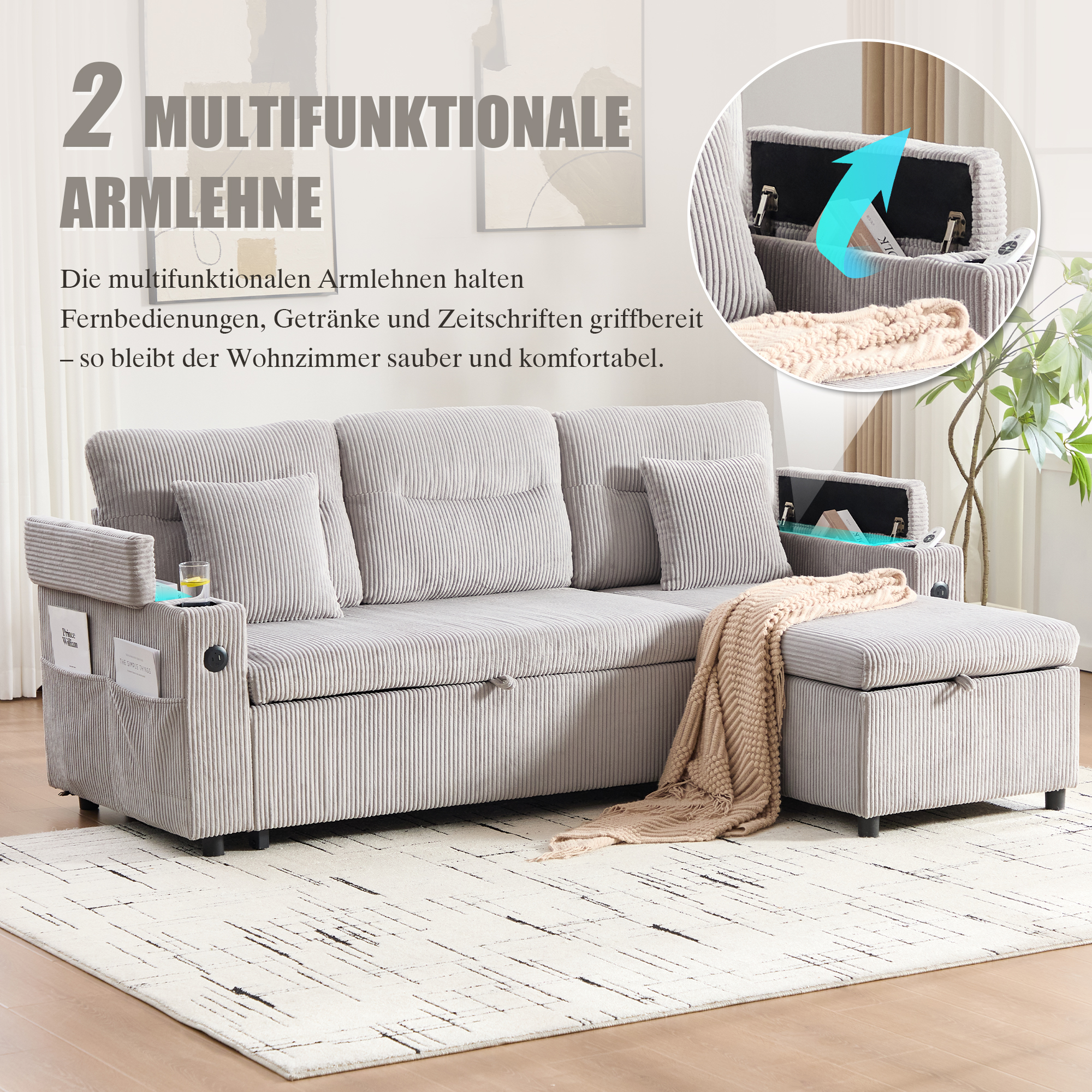 Canapé velours combinaisons flexibles design moderne
