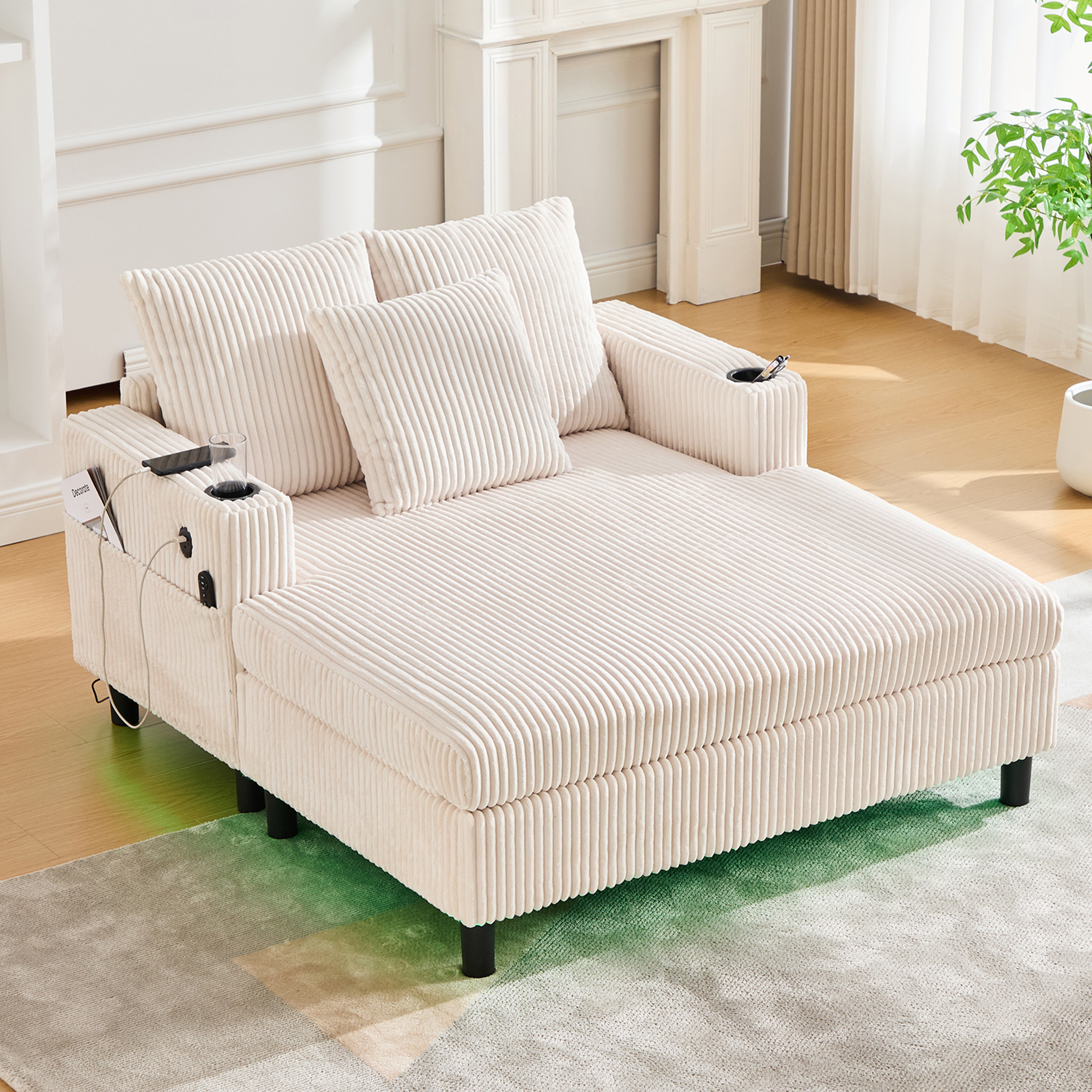 Großzügiger, weicher Chaiselongue-Liegesessel mit 