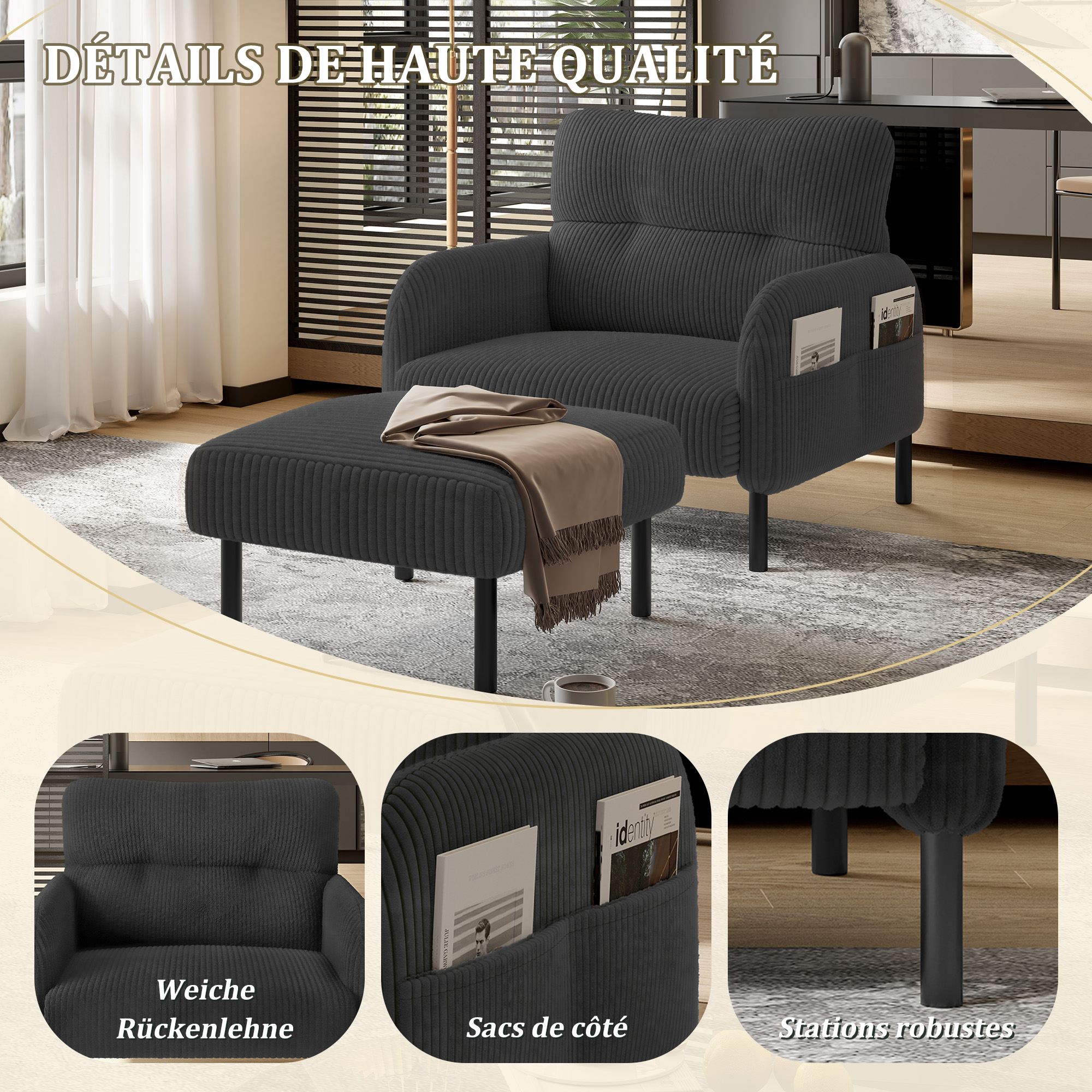 Présentation du fauteuil d'appoint