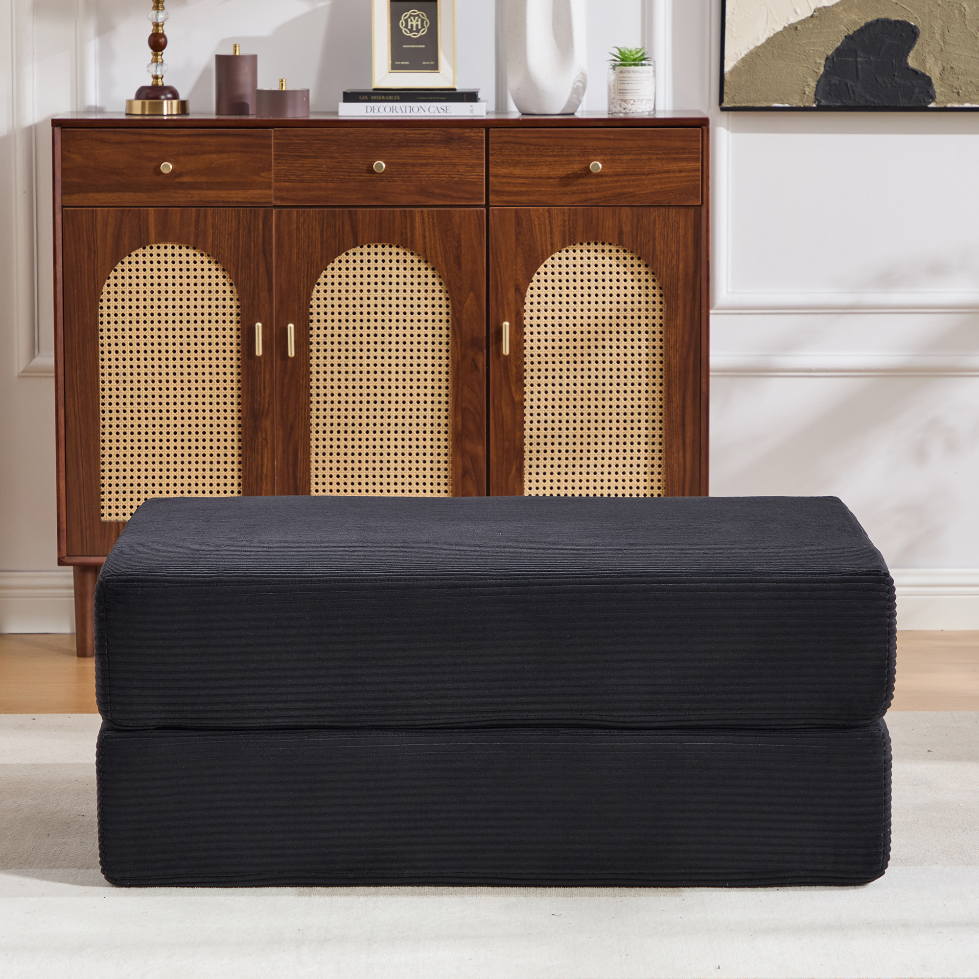 Pouf repose-pieds convertible en canapé-lit simple - image 3