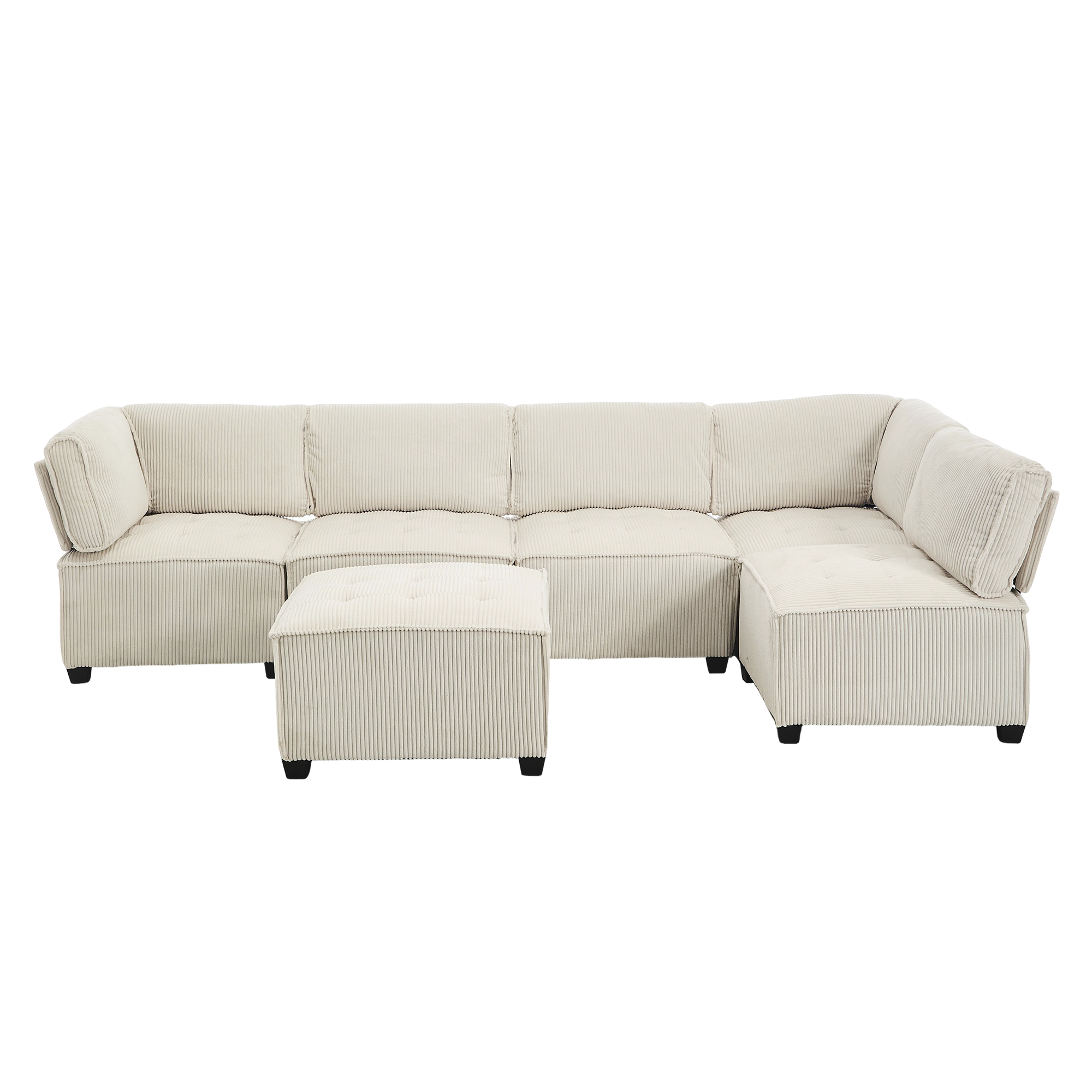 Canapé modulaire 6 places en velours avec configur - image 13