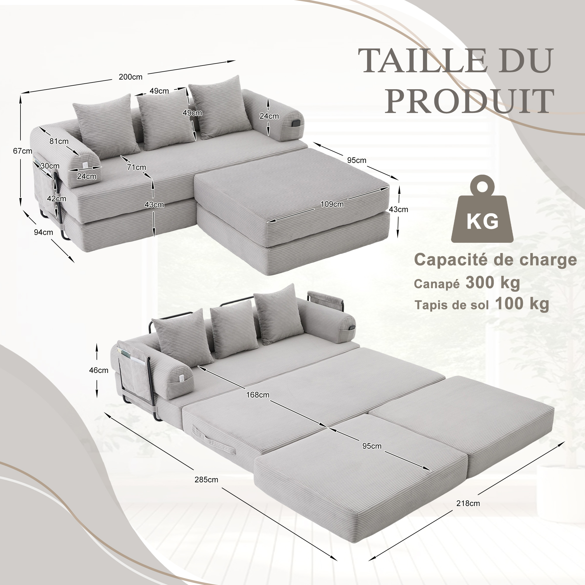 Présentation du canapé compressé