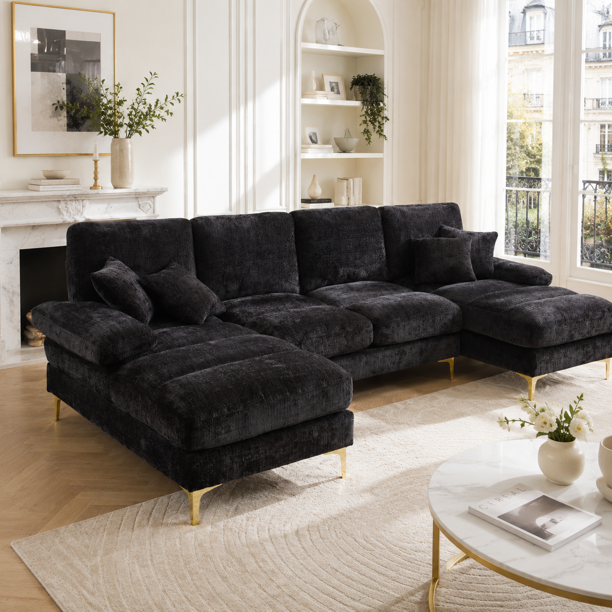 (Old SKU:W1880S00025)Modernes großes Tissu U-Sh