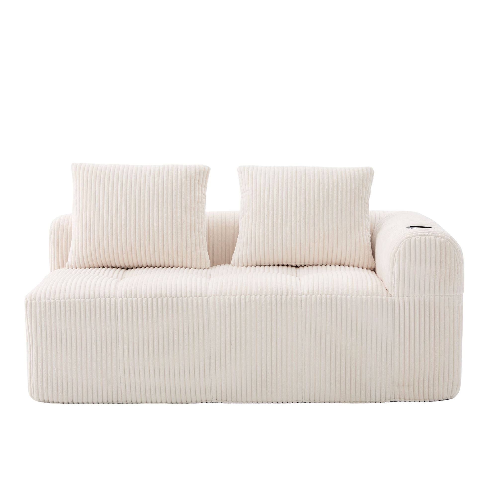 Canapé 2 places en tissu velours côtelé sans assem - image 19