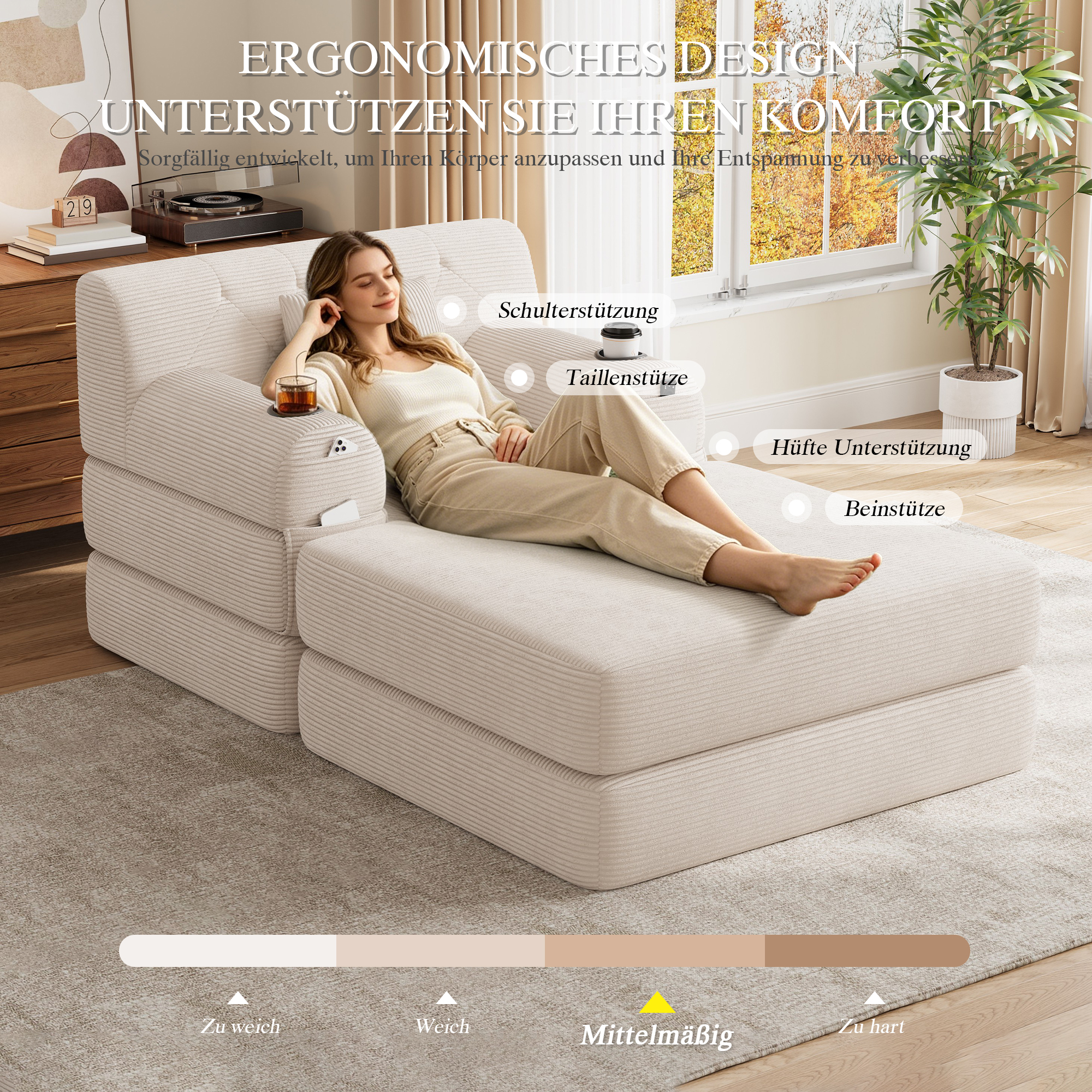 Détail du fauteuil convertible