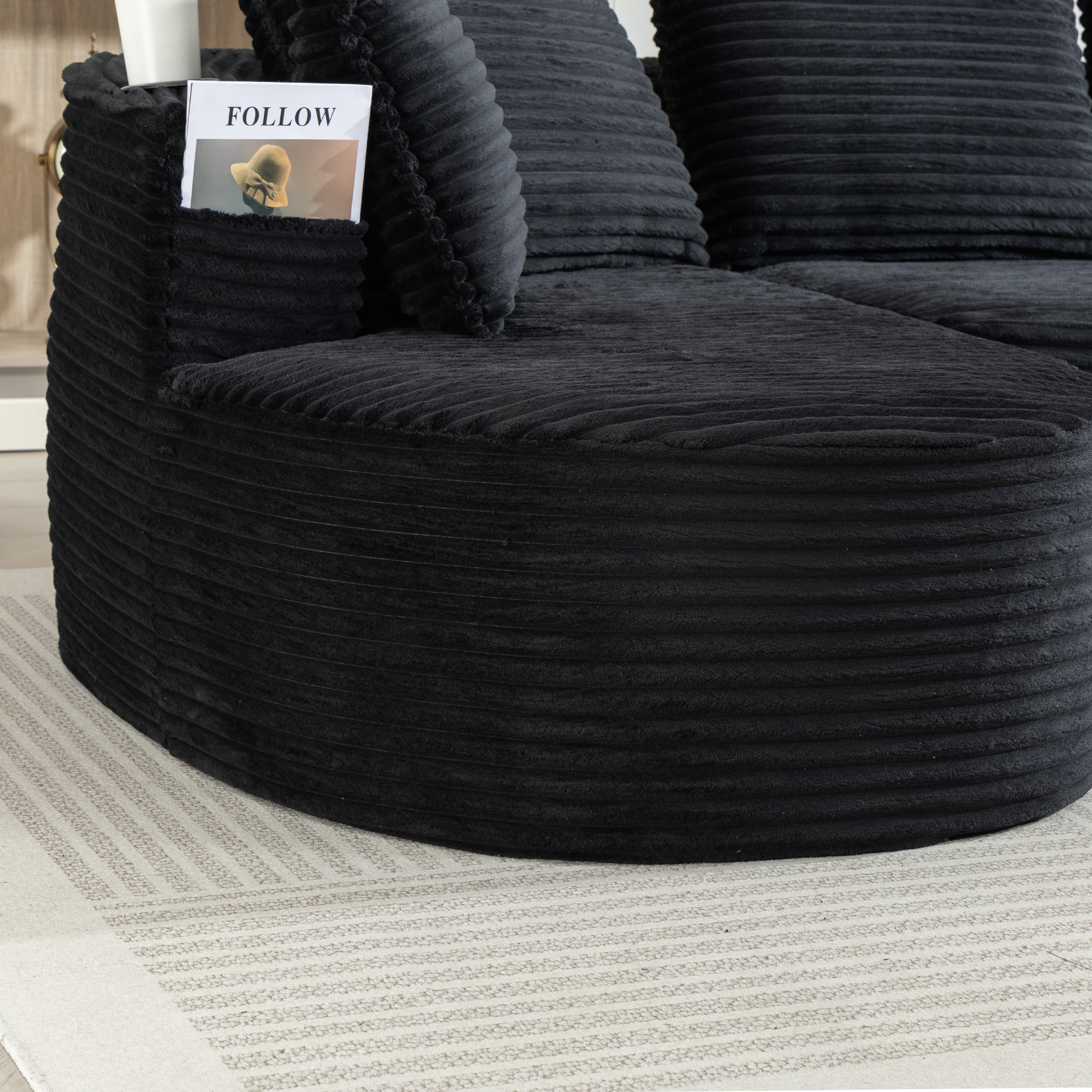 Canapé-fauteuil design arche en velours avec mouss - image 13