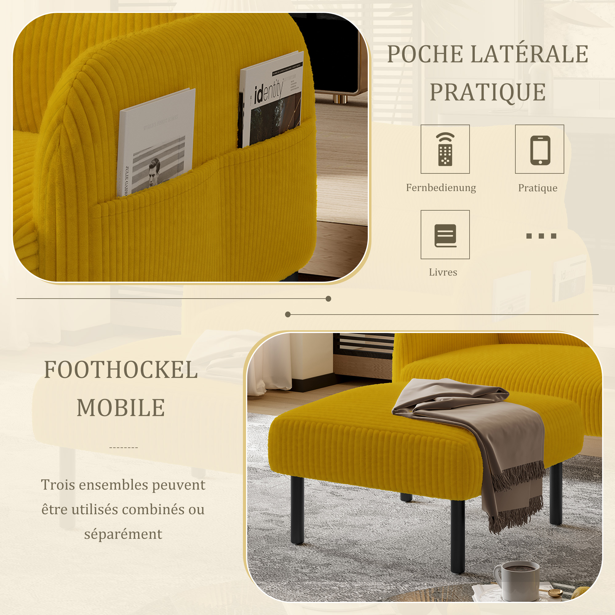 Détail du fauteuil d'appoint