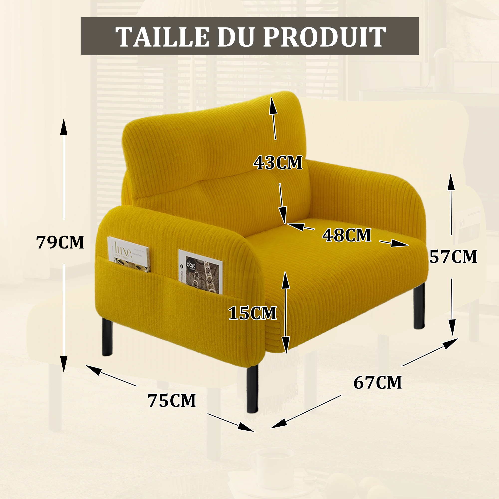 Détail du fauteuil d'appoint