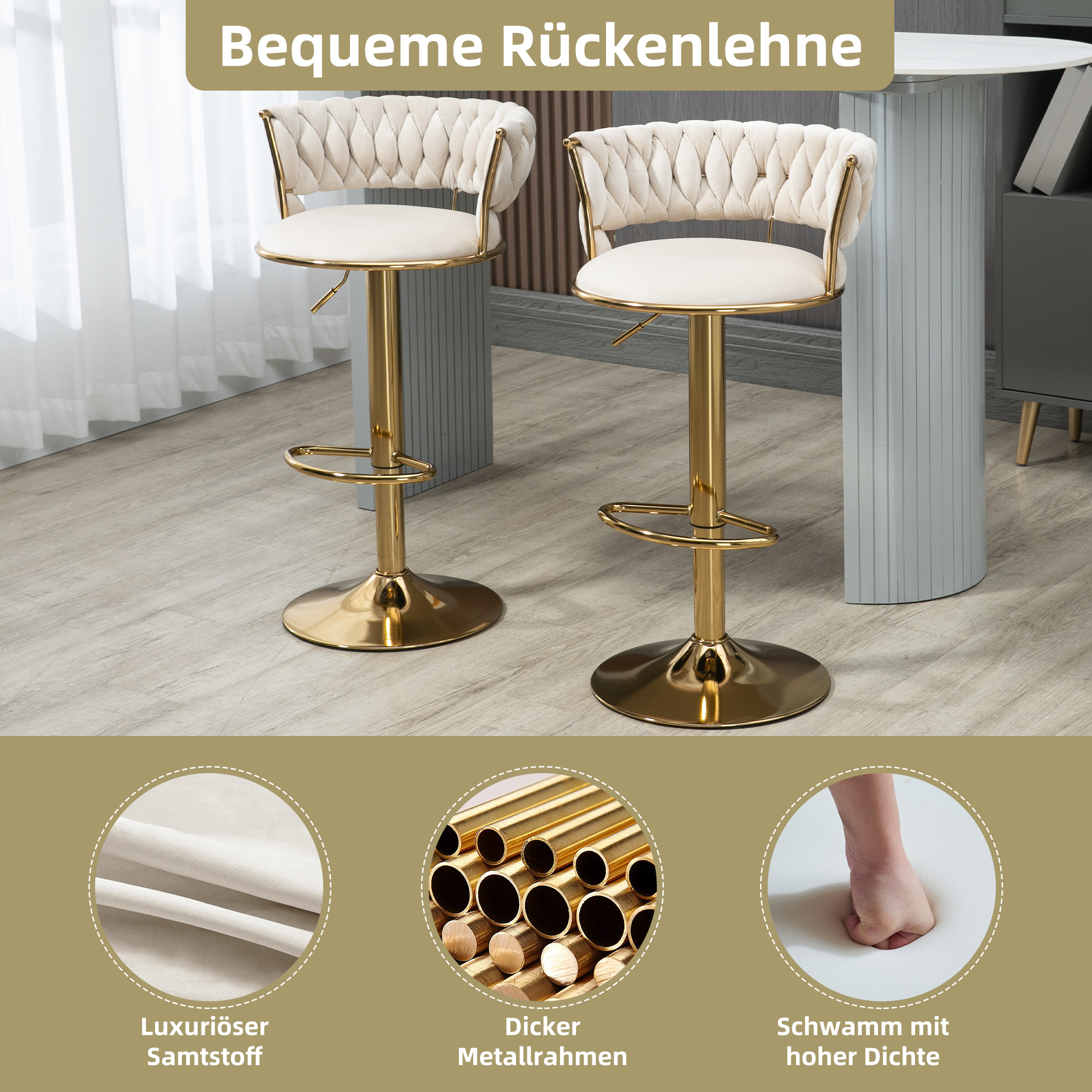 Détail du tabouret de bar