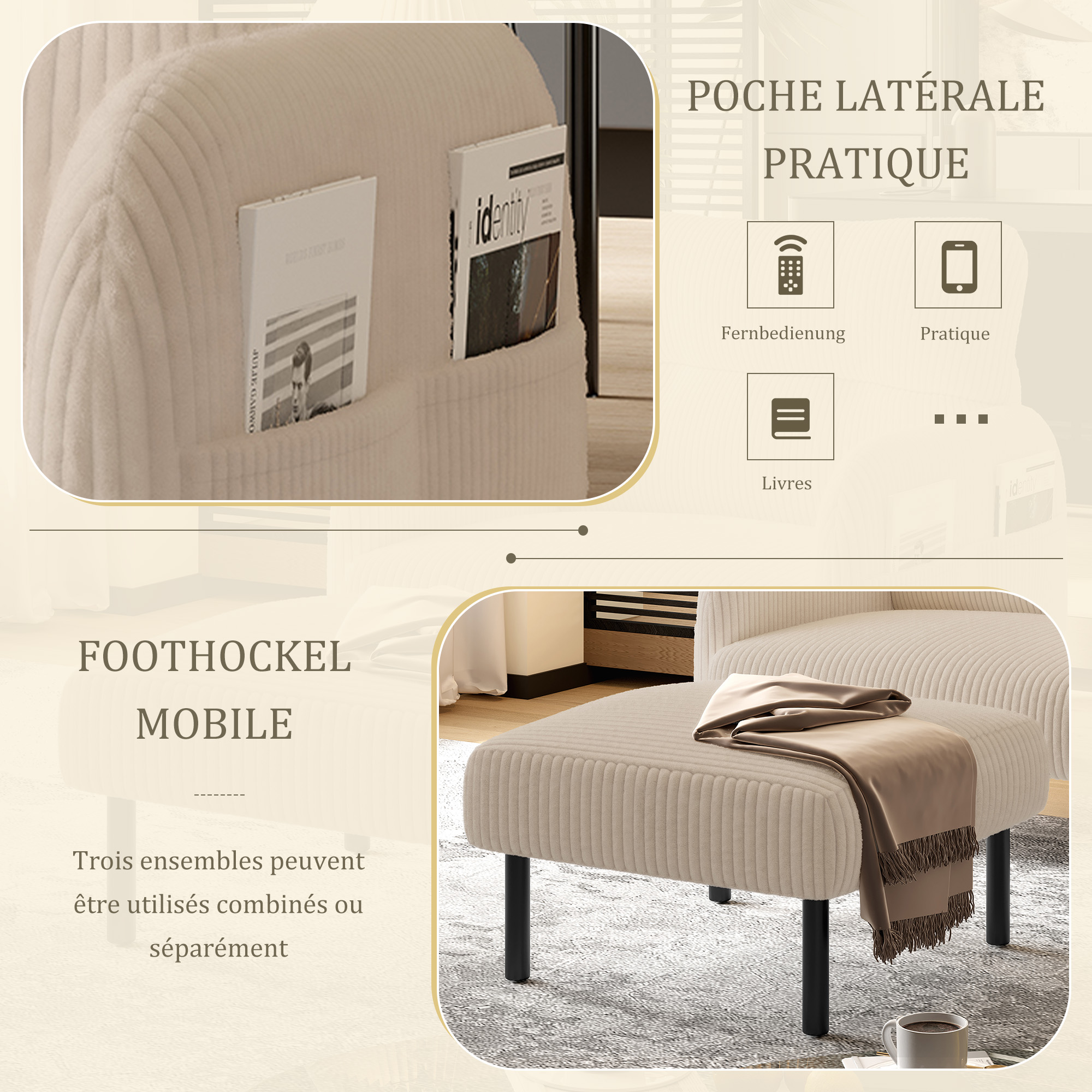 Détail du fauteuil d'appoint