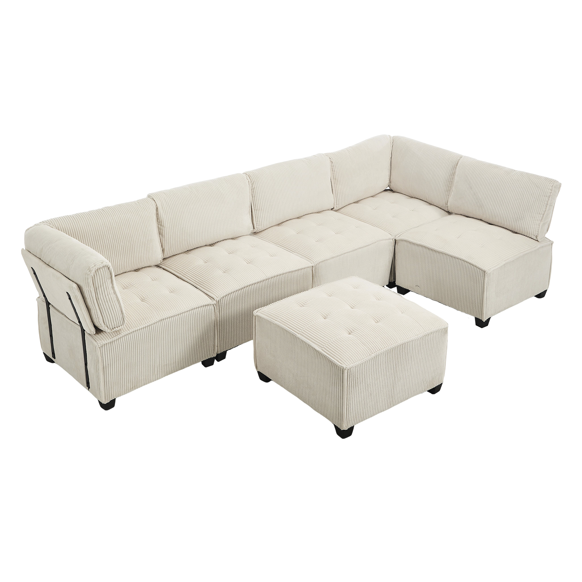 Canapé modulaire 6 places en velours avec configur - image 14