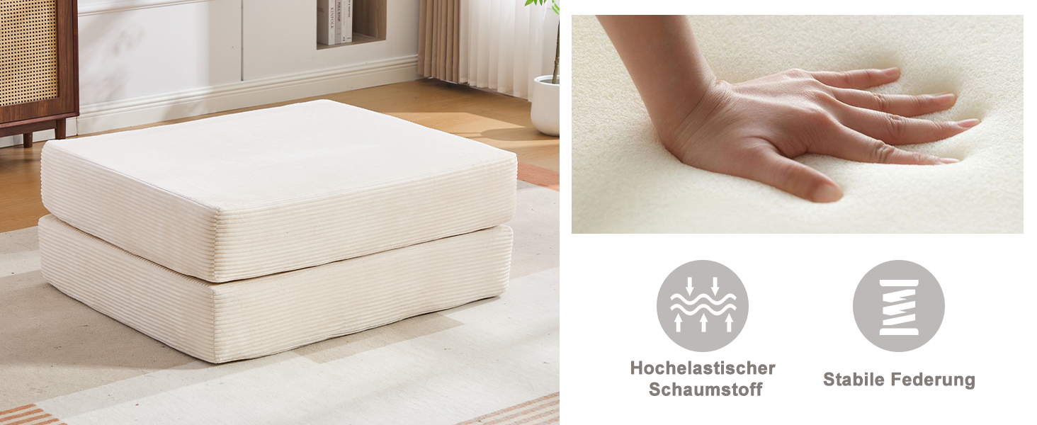 Pouf repose-pieds convertible en canapé-lit simple - image 15