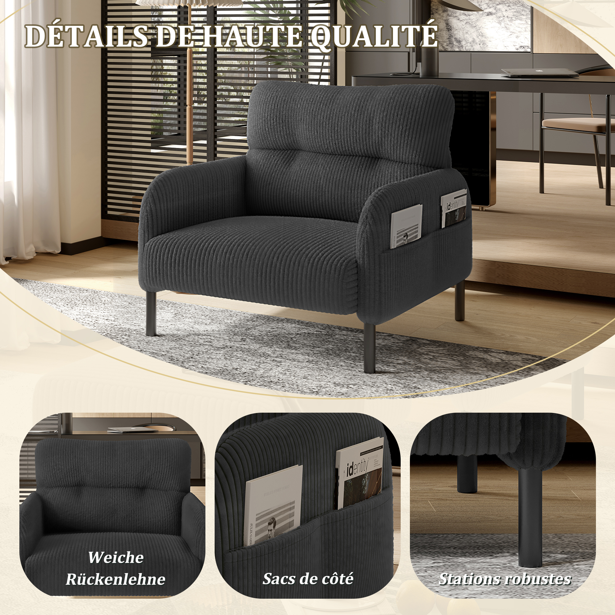 Présentation du fauteuil d'appoint