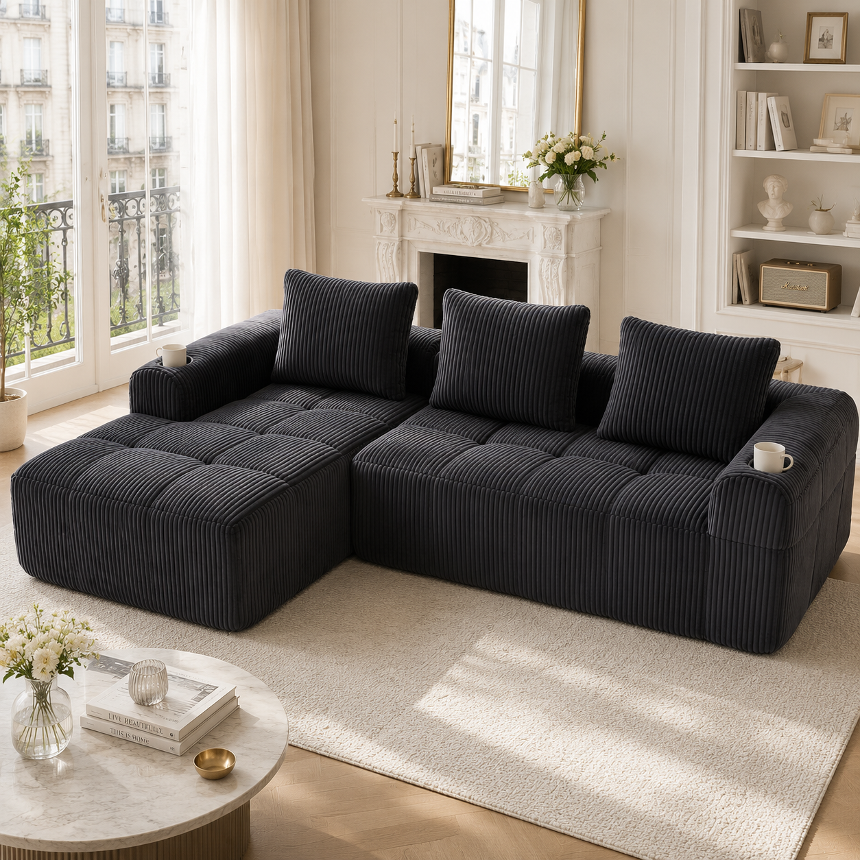 Kompakt-Sofa aus Cord – Weich, modular & alltagsta