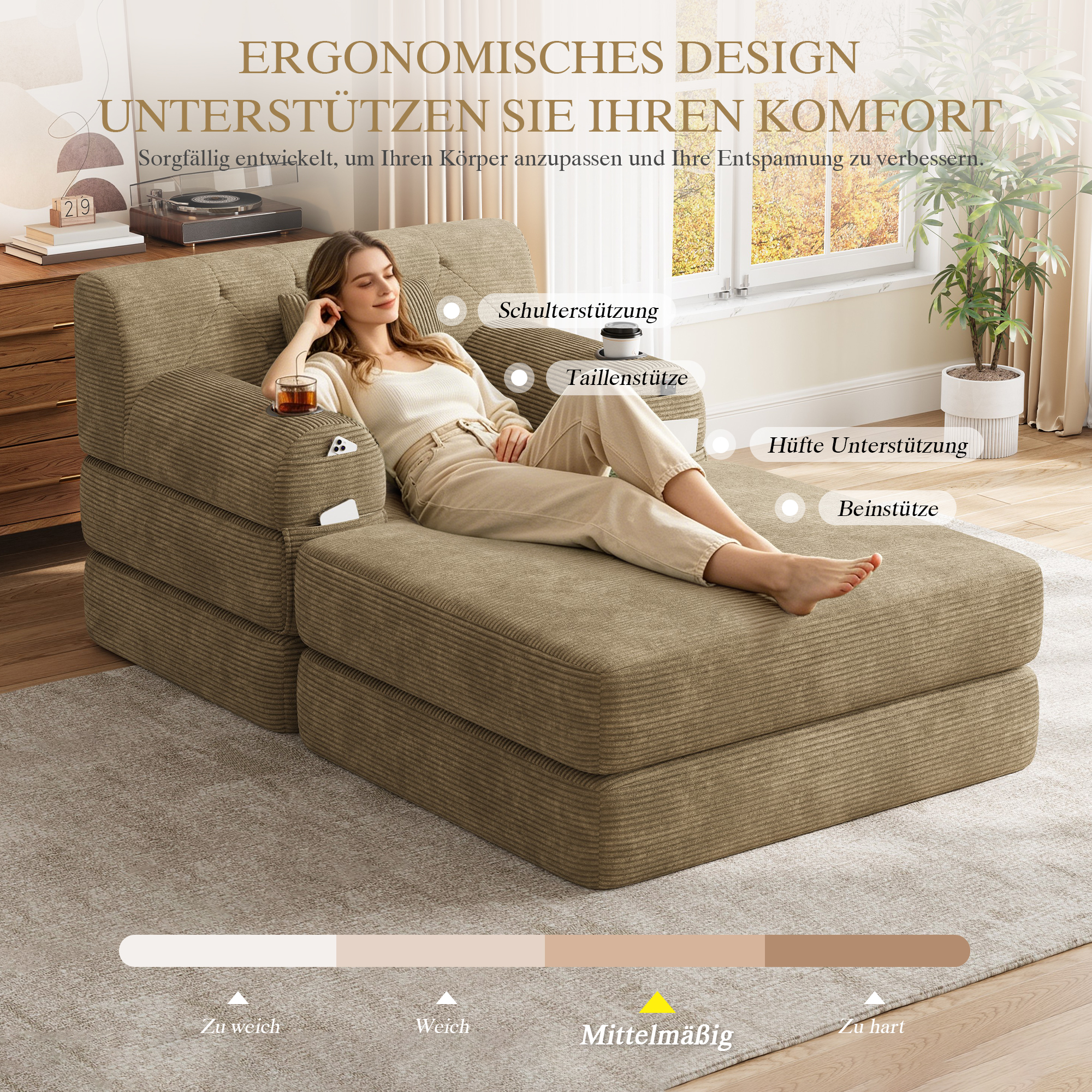 Détail du fauteuil convertible