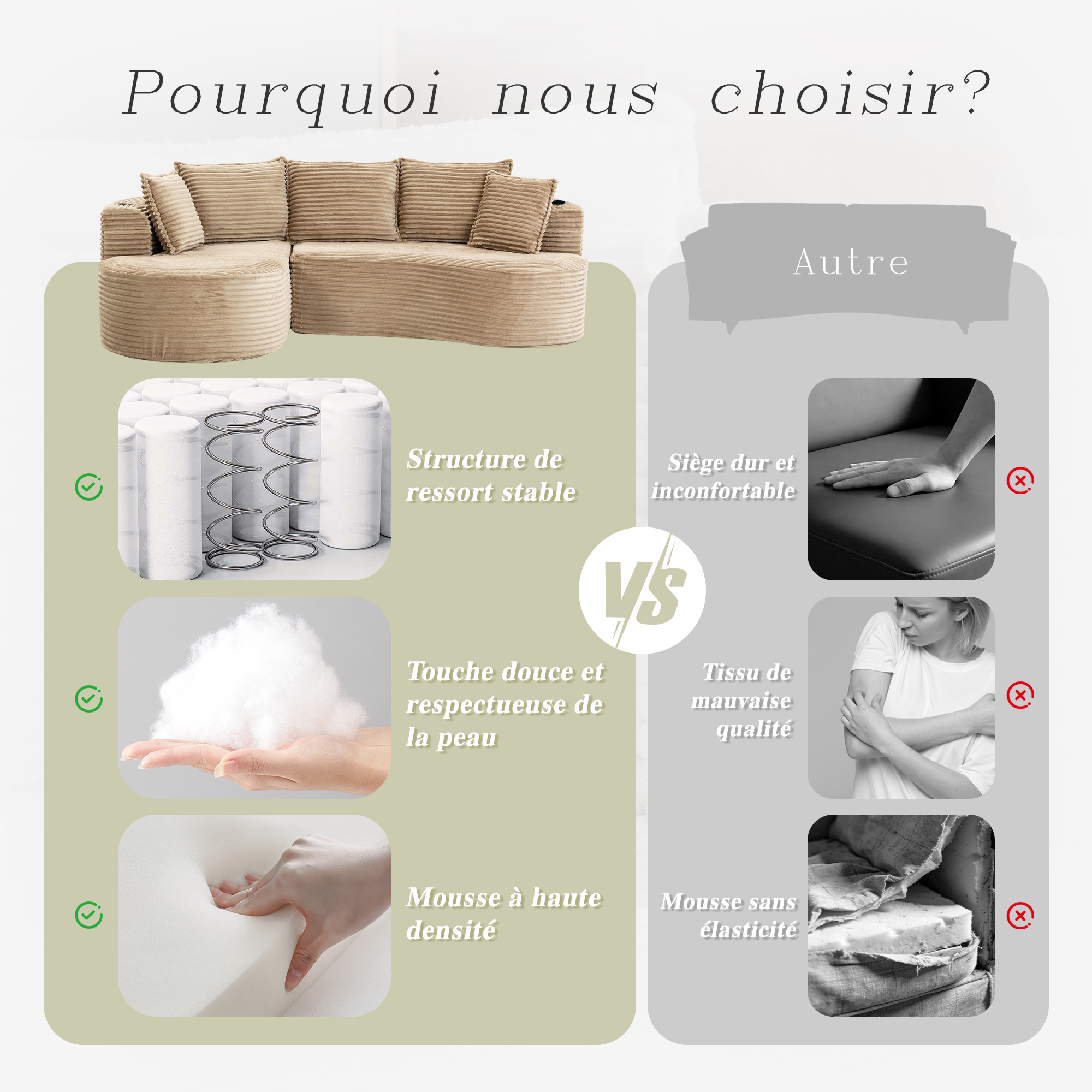Détail du canapé