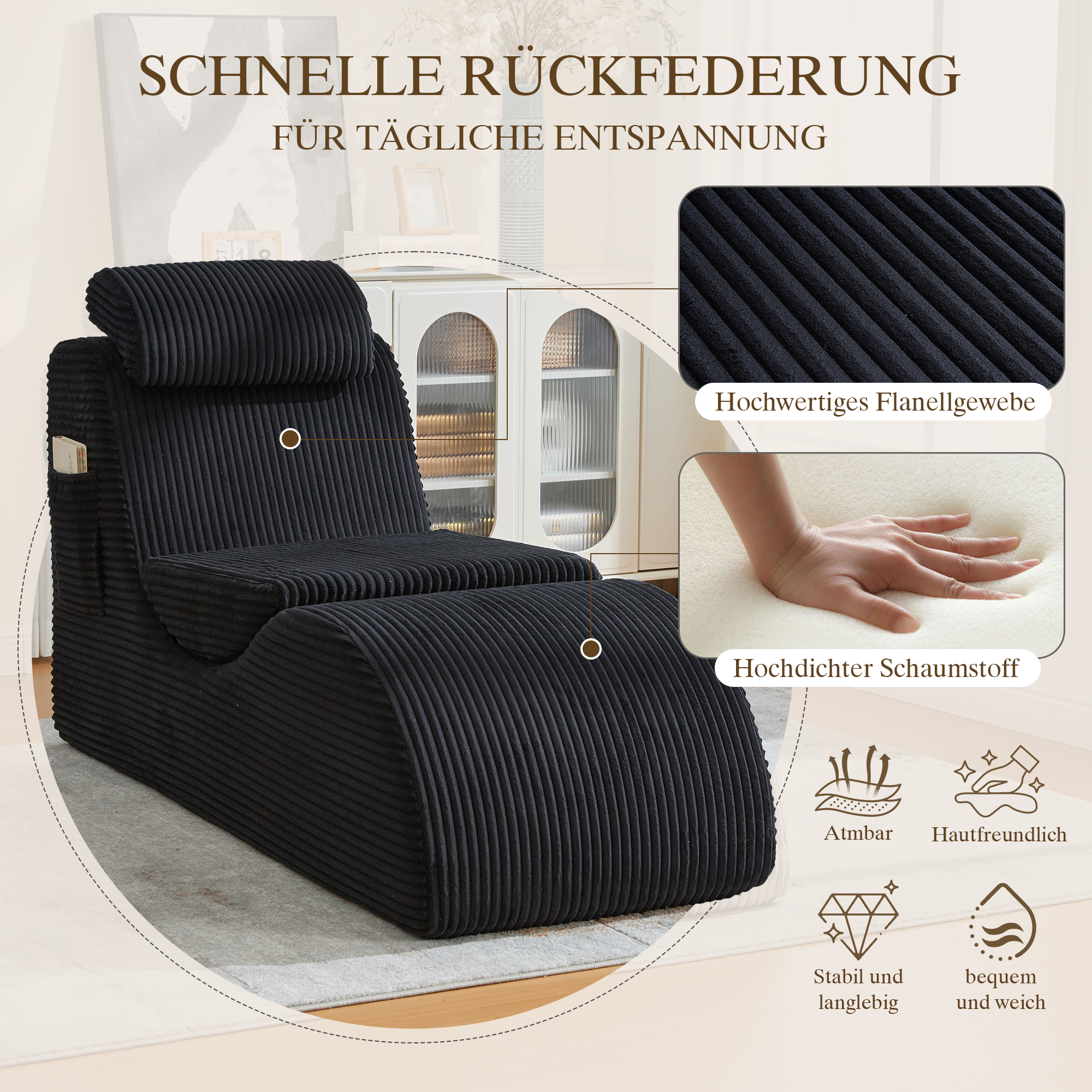 Moderner Freizeit-Sessel mit einzigartigem Design,