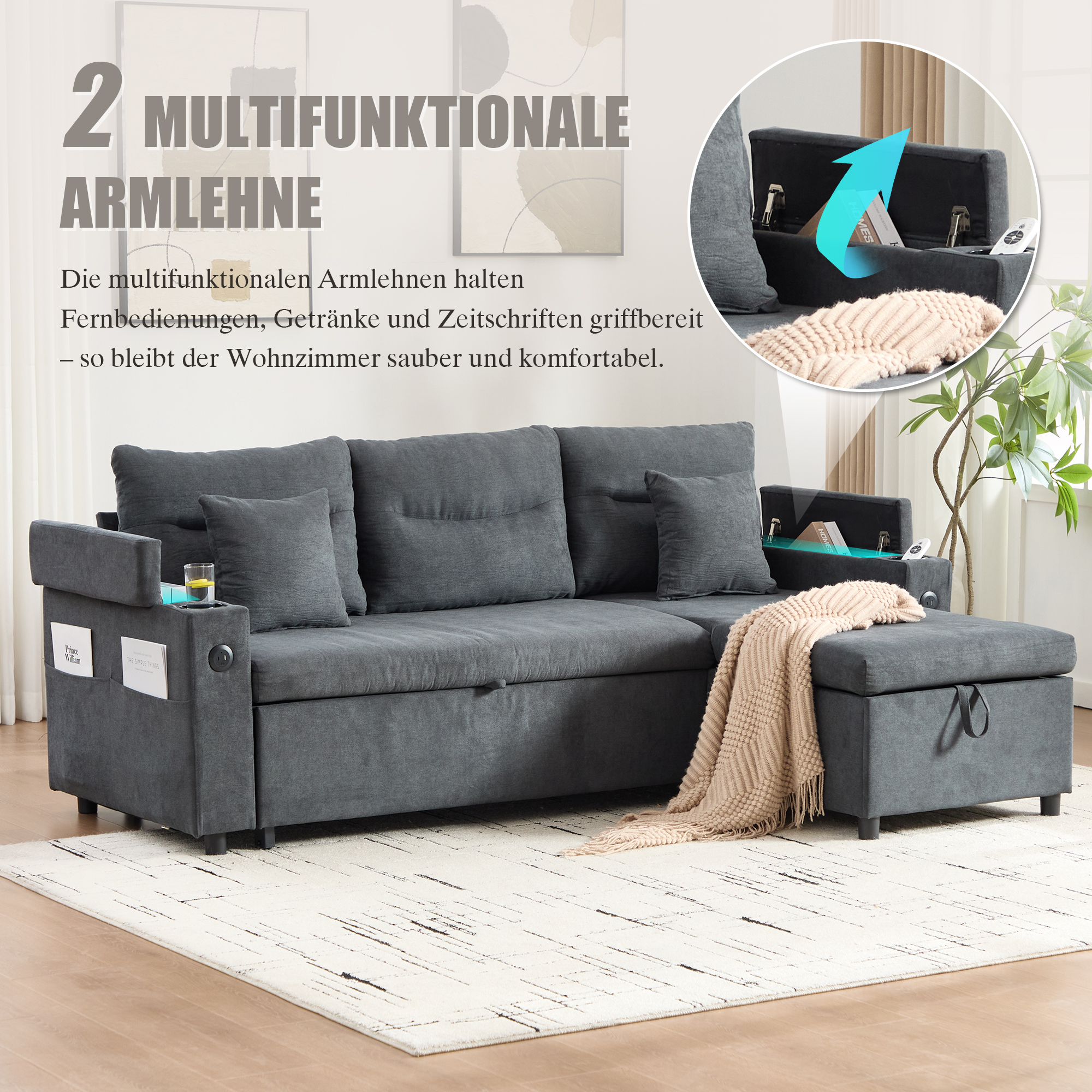 Canapé velours combinaisons flexibles design moderne