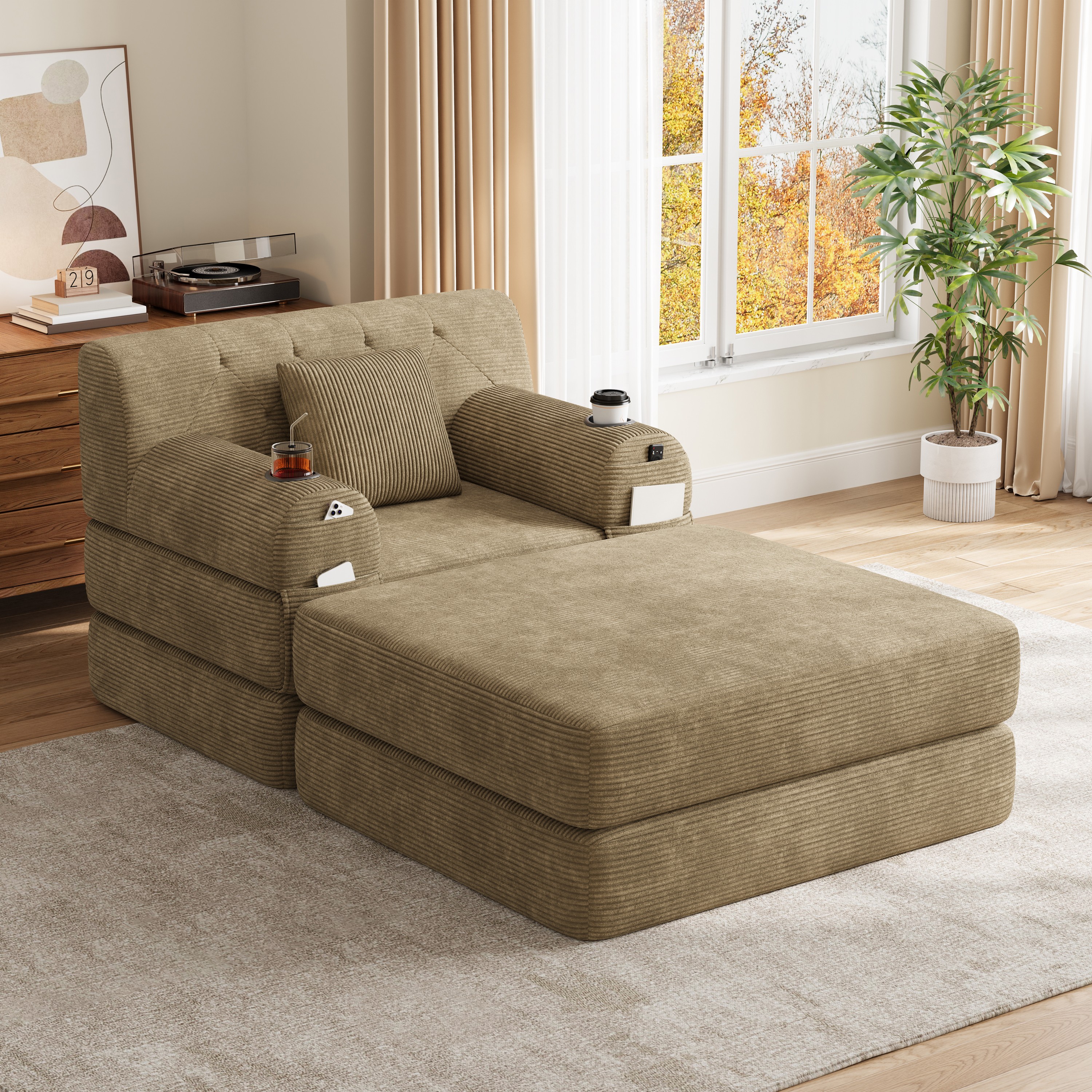 Détail du fauteuil convertible