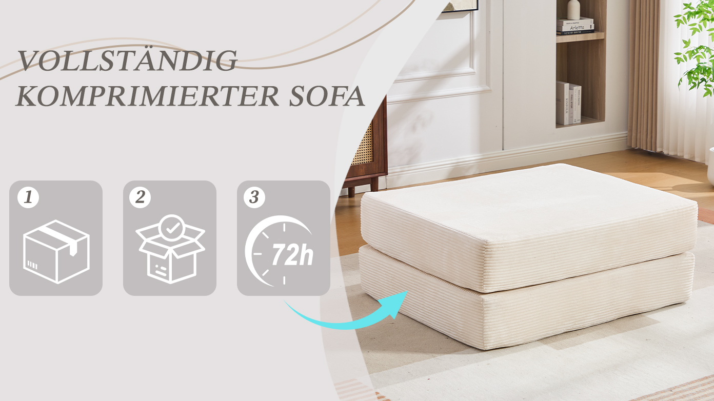 Pouf repose-pieds convertible en canapé-lit simple - image 9