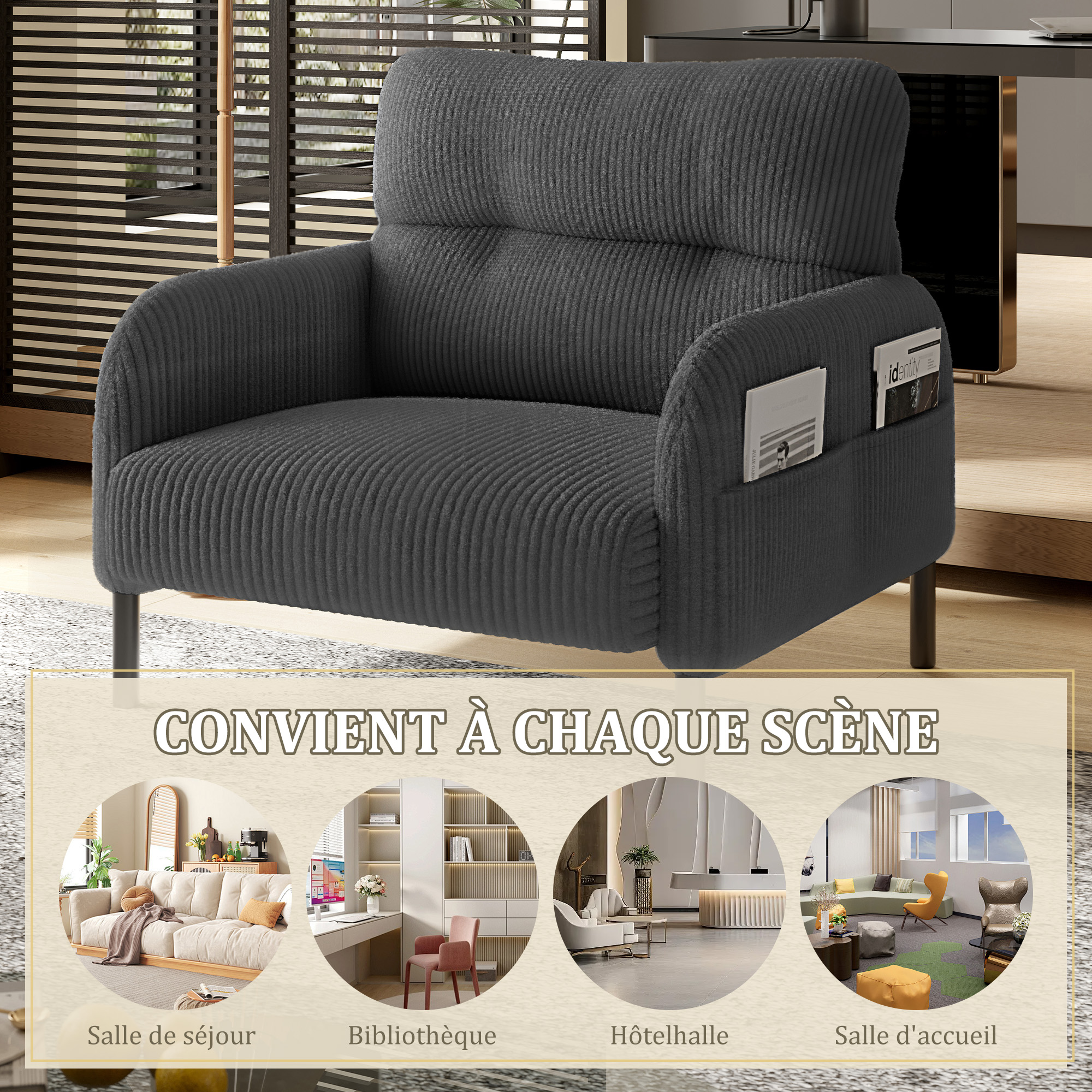 Détail du fauteuil d'appoint