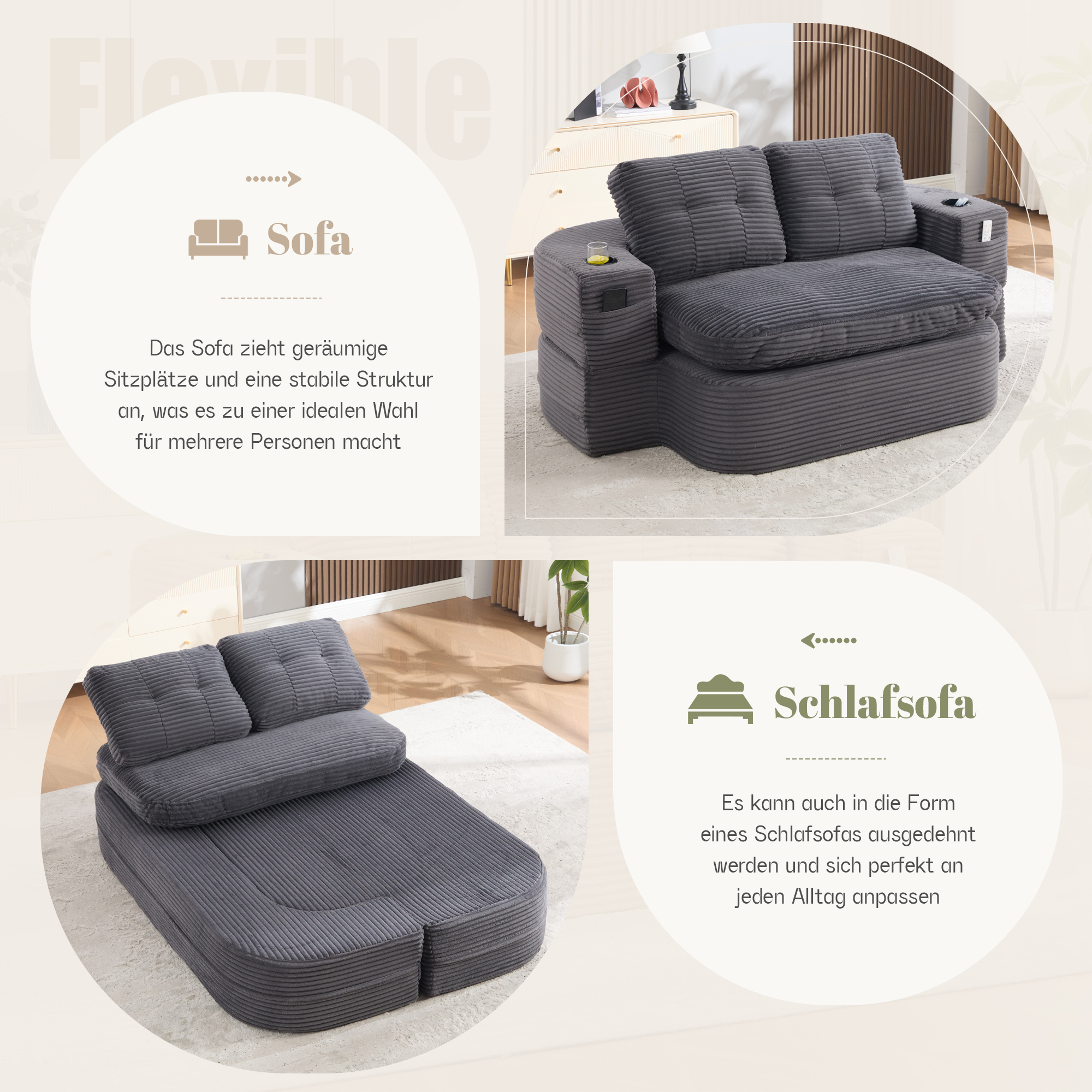 Détail du fauteuil convertible
