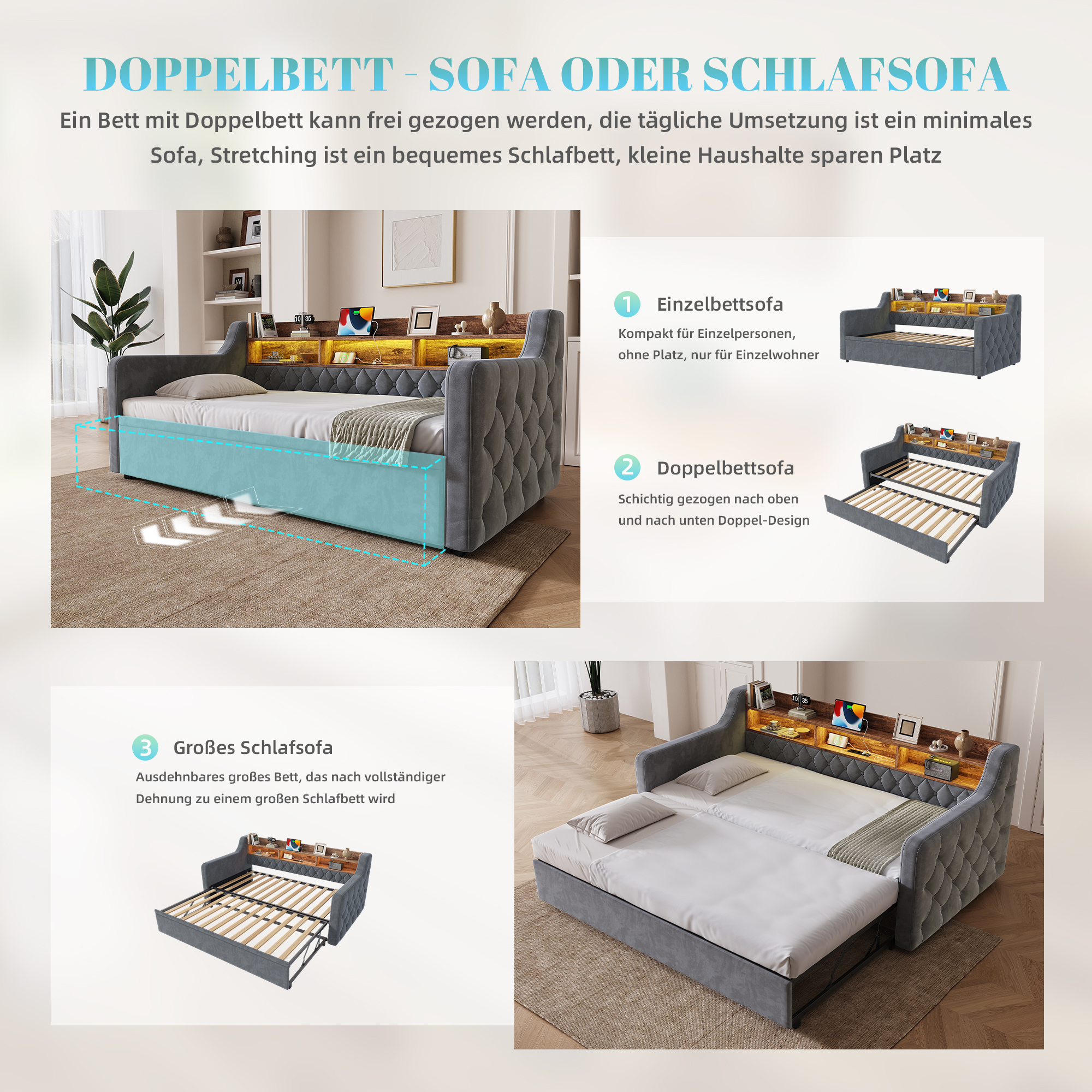 Détail du lit banquette