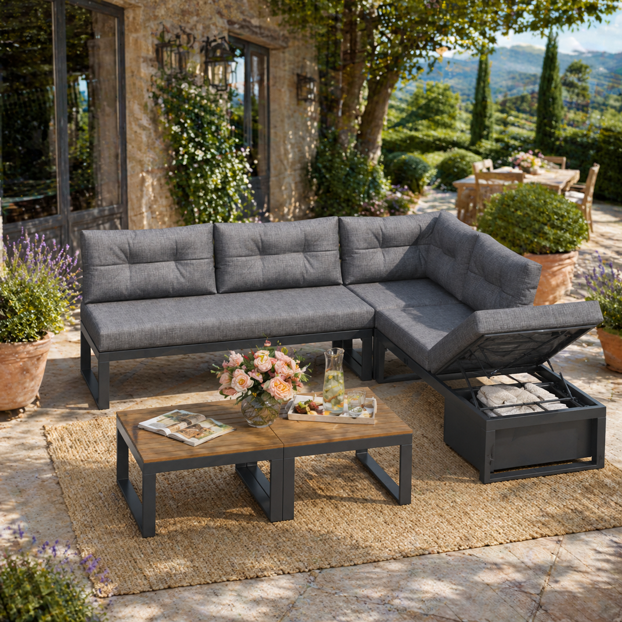 Ensemble salon de jardin modulaire vue générale