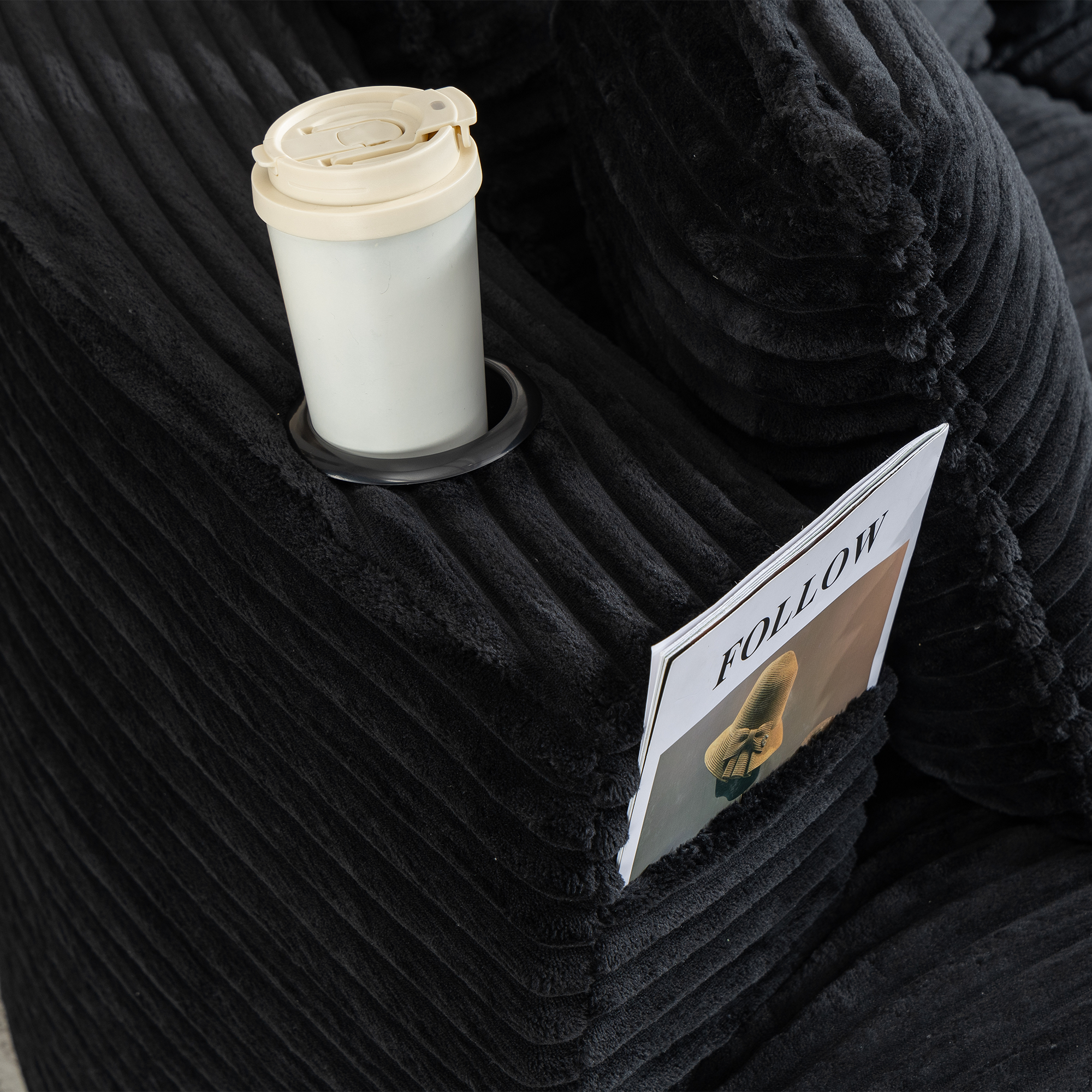 Canapé-fauteuil design arche en velours avec mouss - image 14