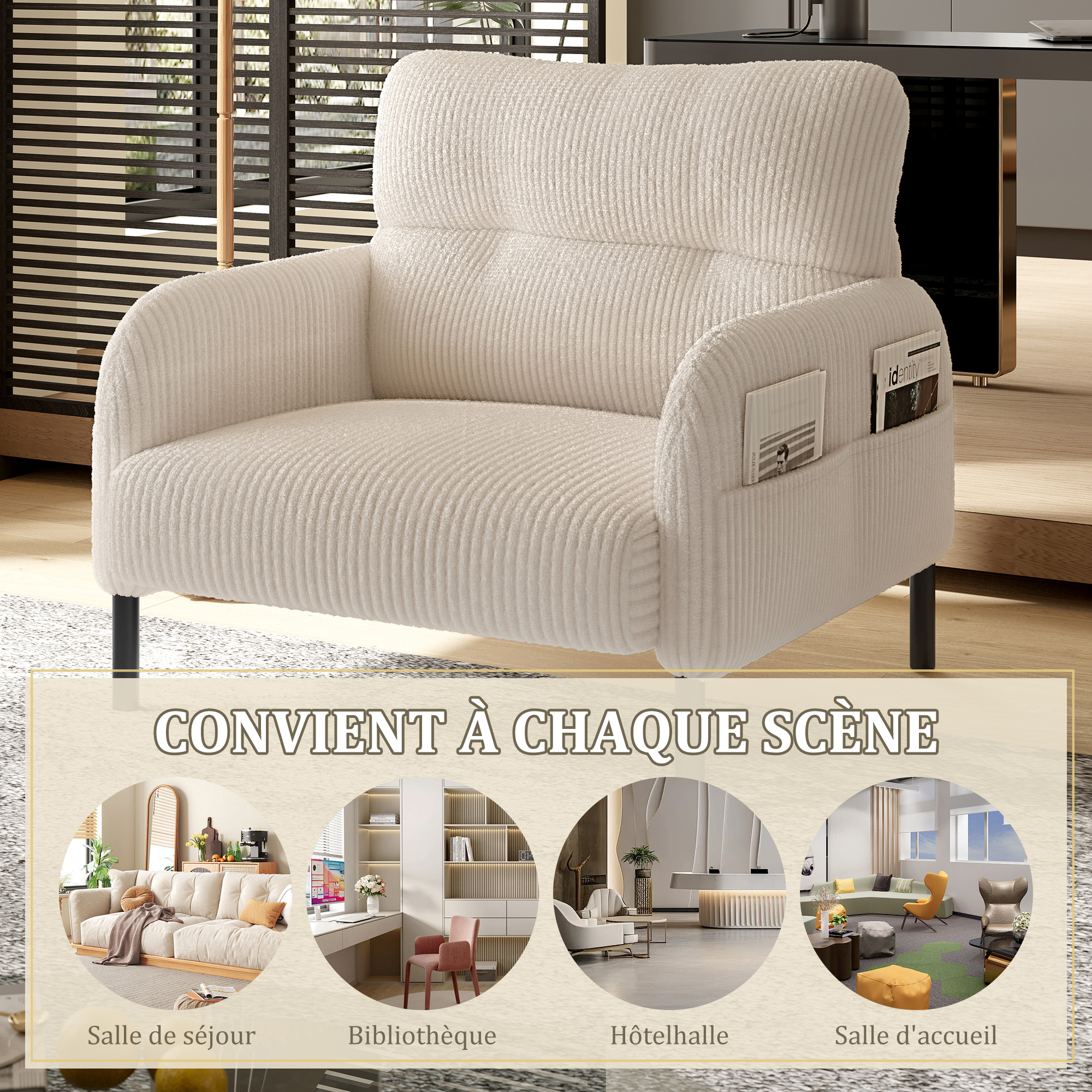 Détail du fauteuil d'appoint