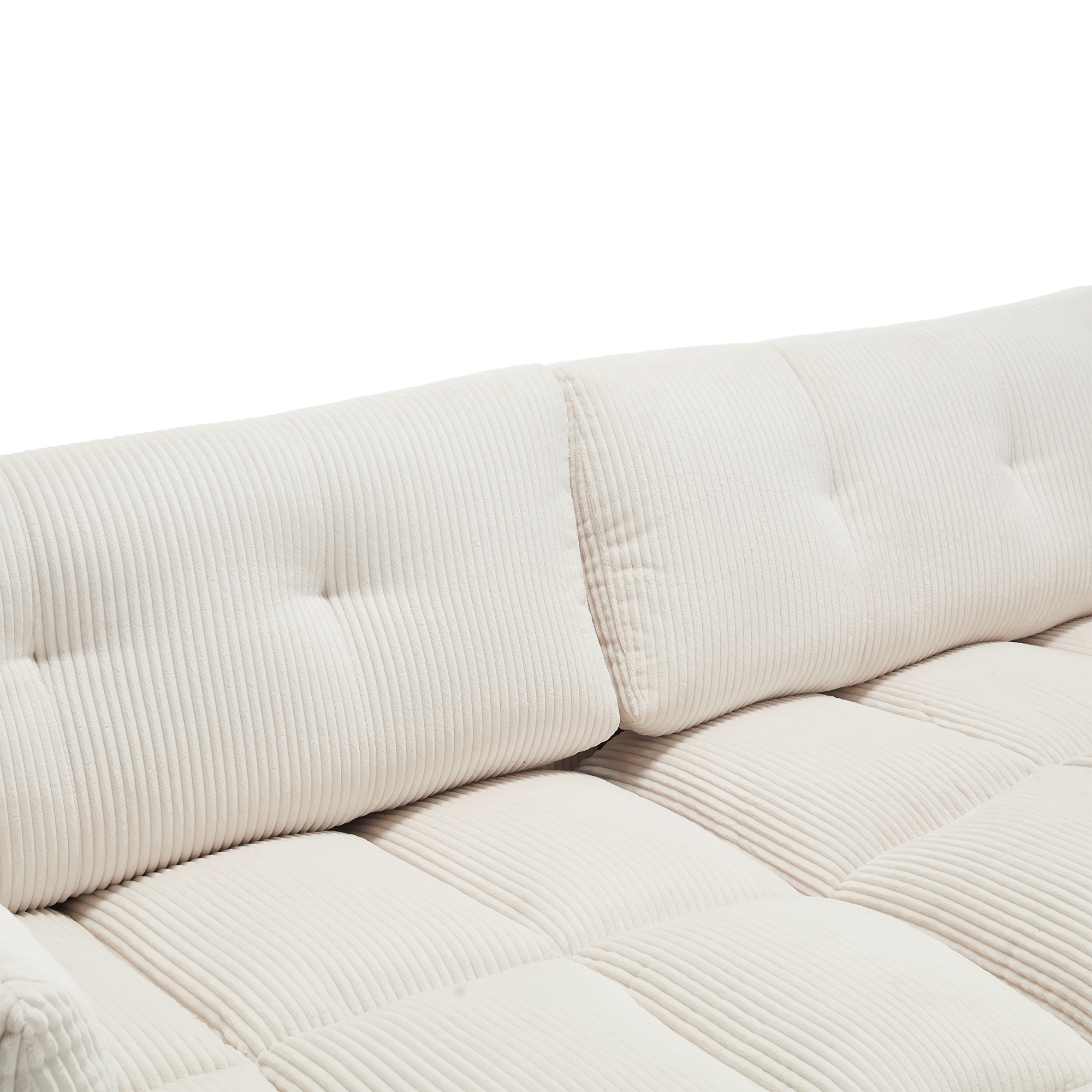 Beiges Cordsofa 2-Sitzer, teilbar in 2 Einzelsitze