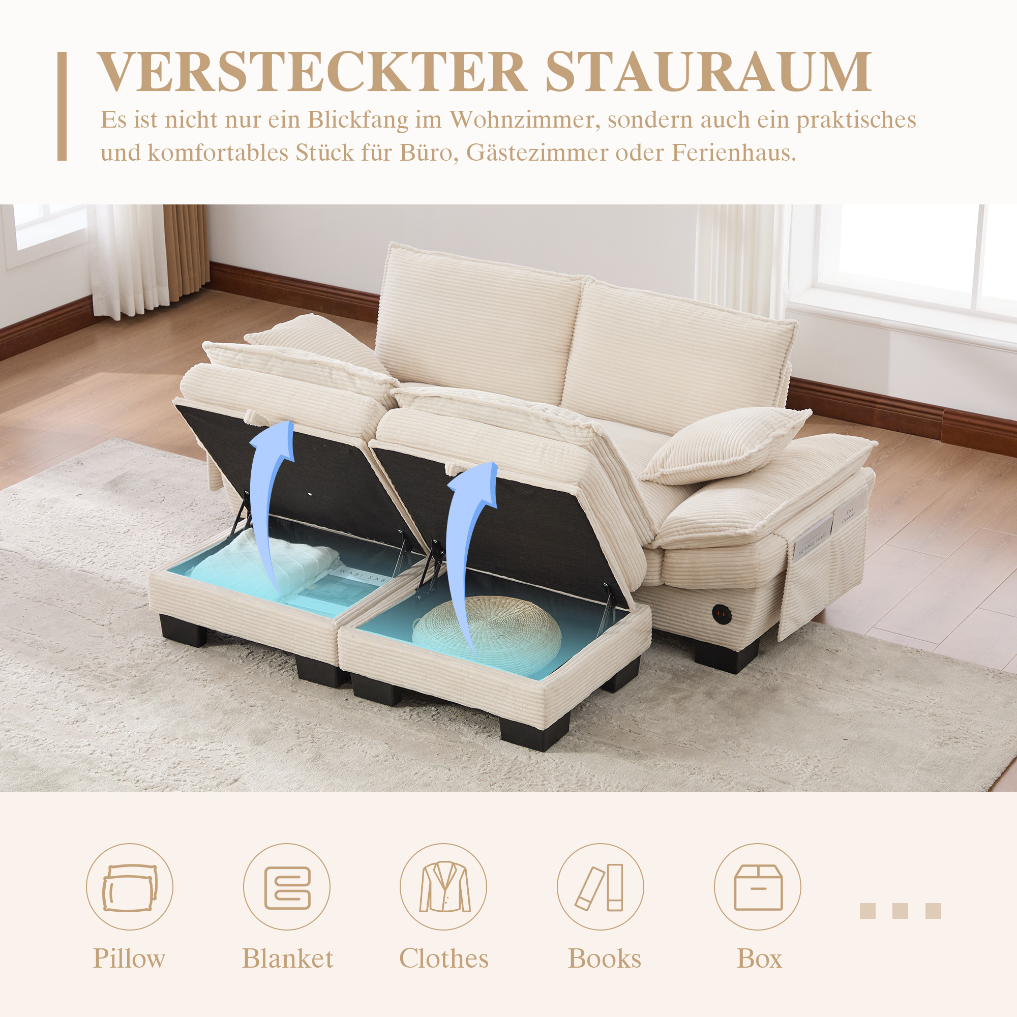 Design avec poufs intégrés