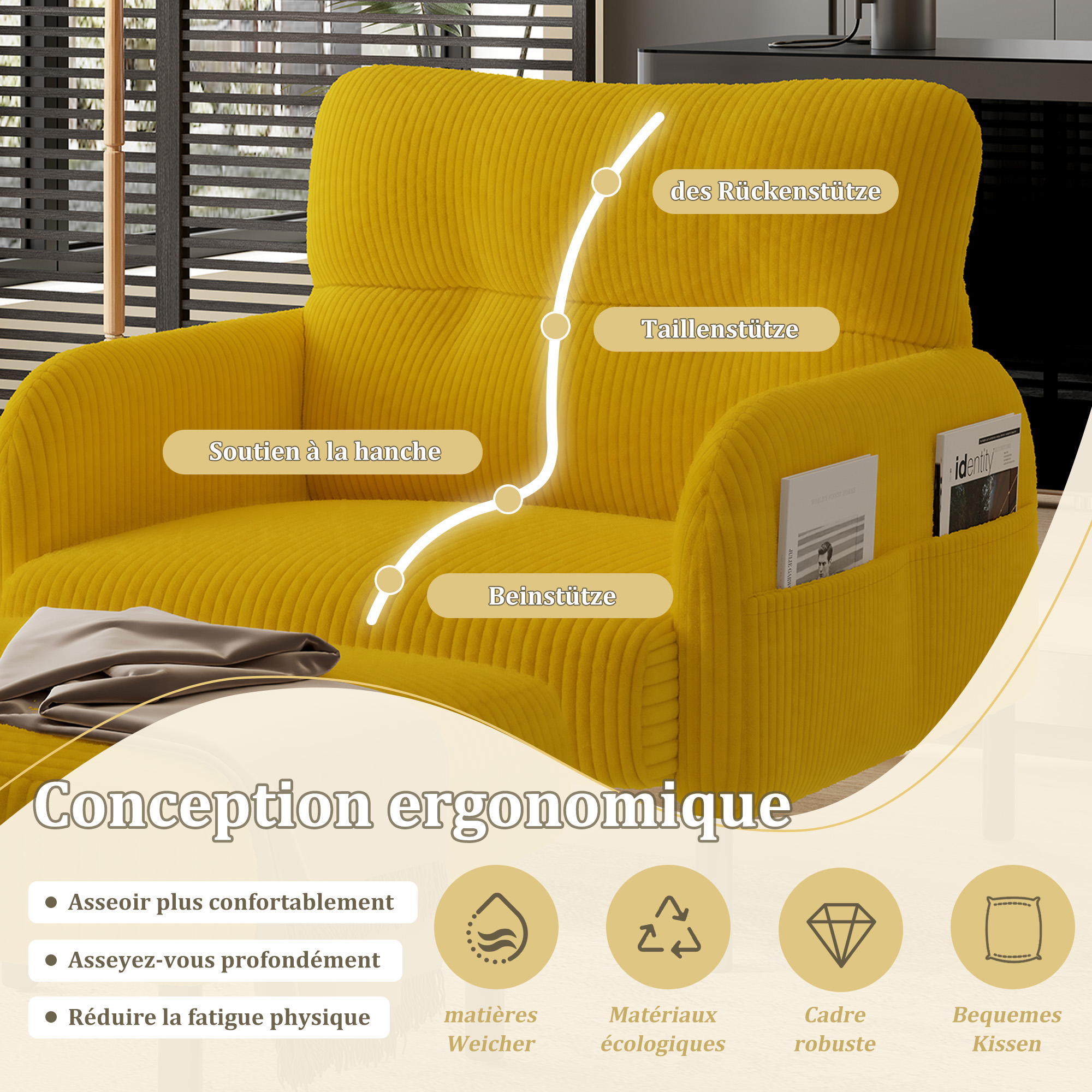Présentation du fauteuil d'appoint