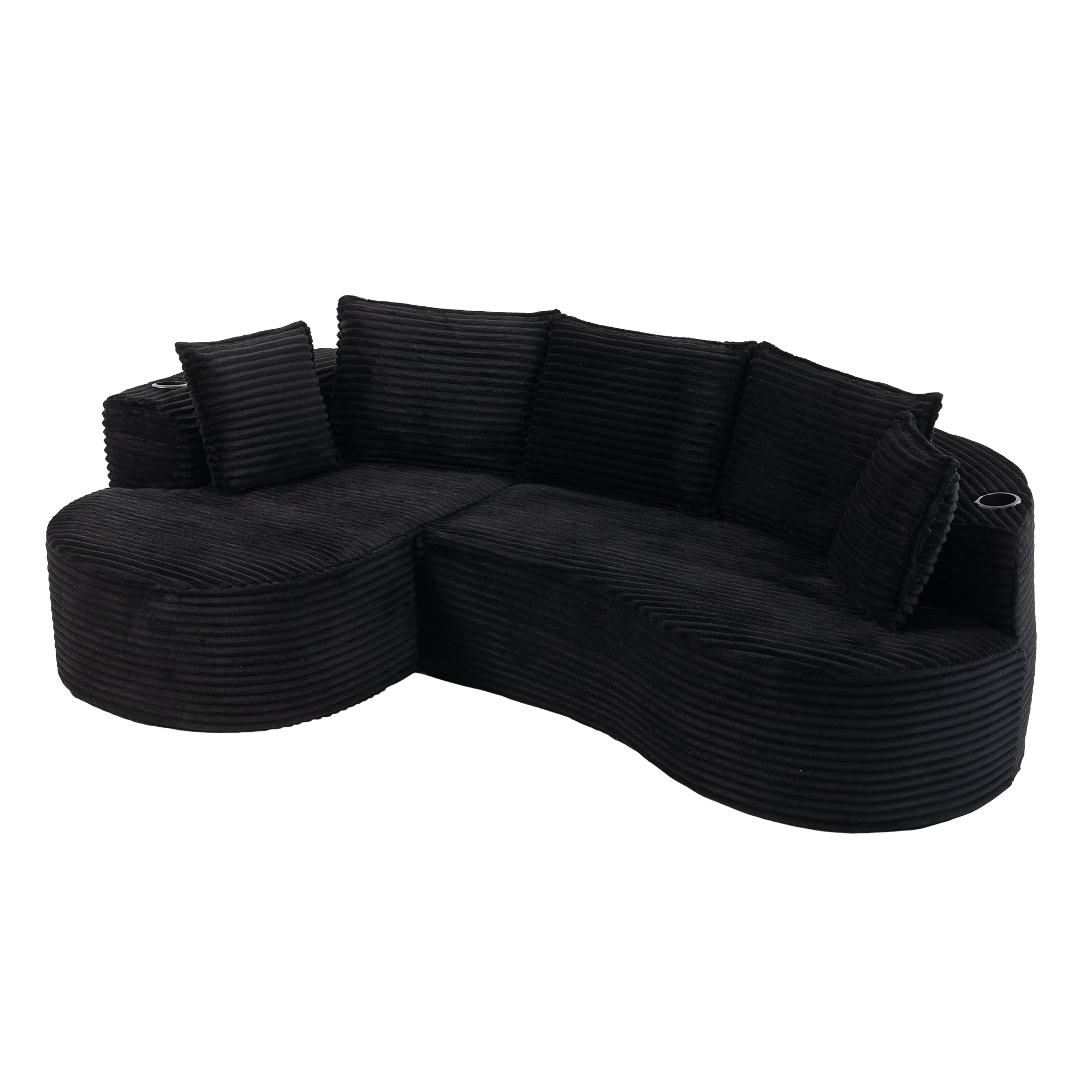 Canapé-fauteuil design arche en velours avec mouss - image 17