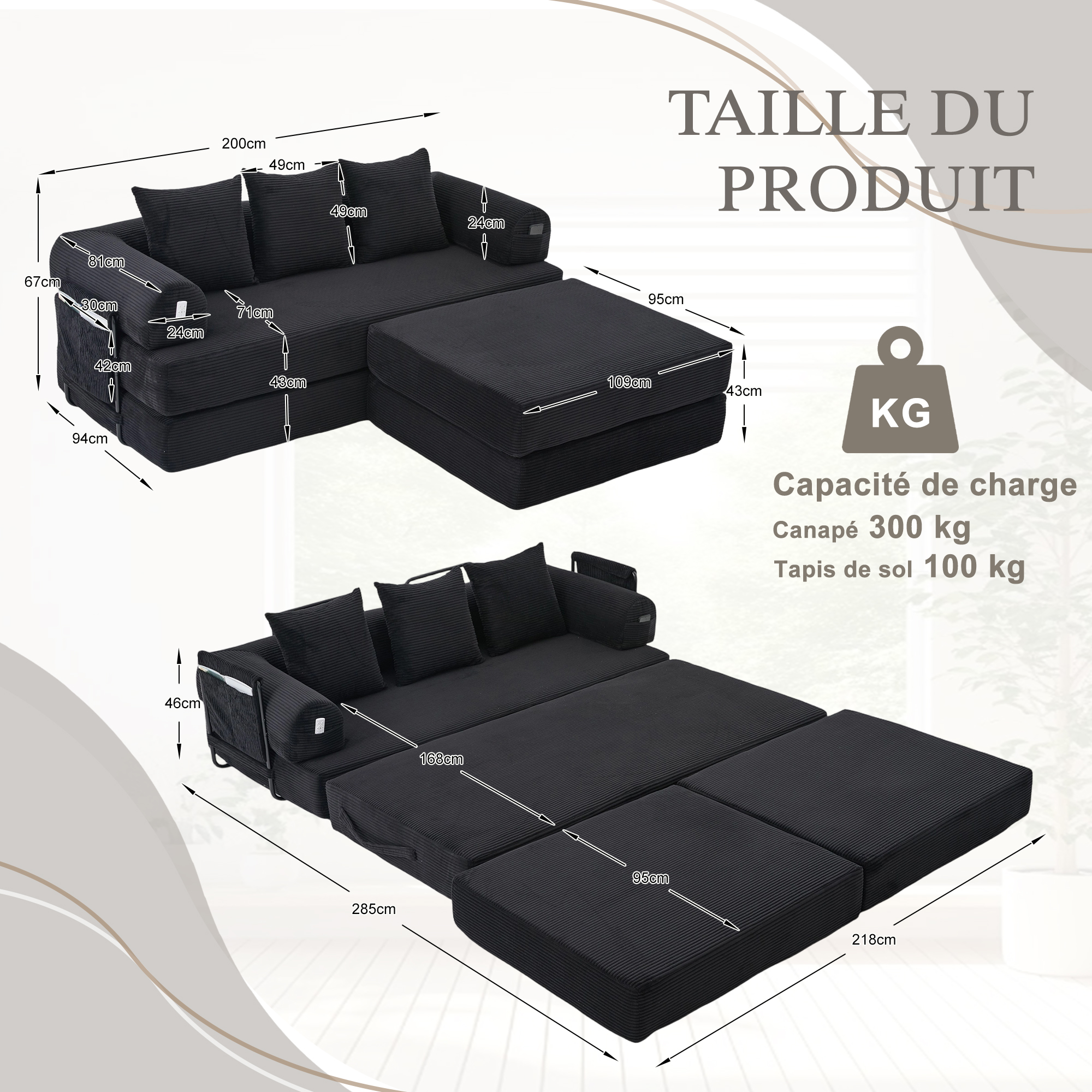 Présentation du canapé compressé