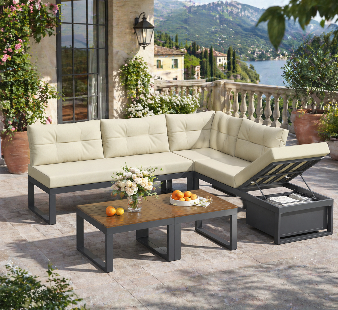 Salon de jardin modulaire vue générale