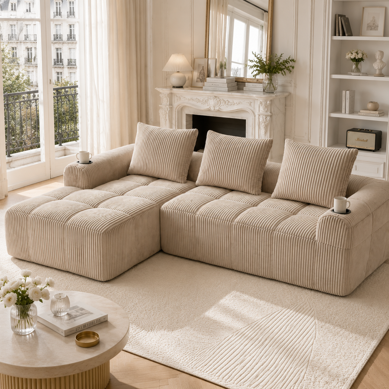 Kompakt-Sofa aus Cord – Weich, modular & alltagsta