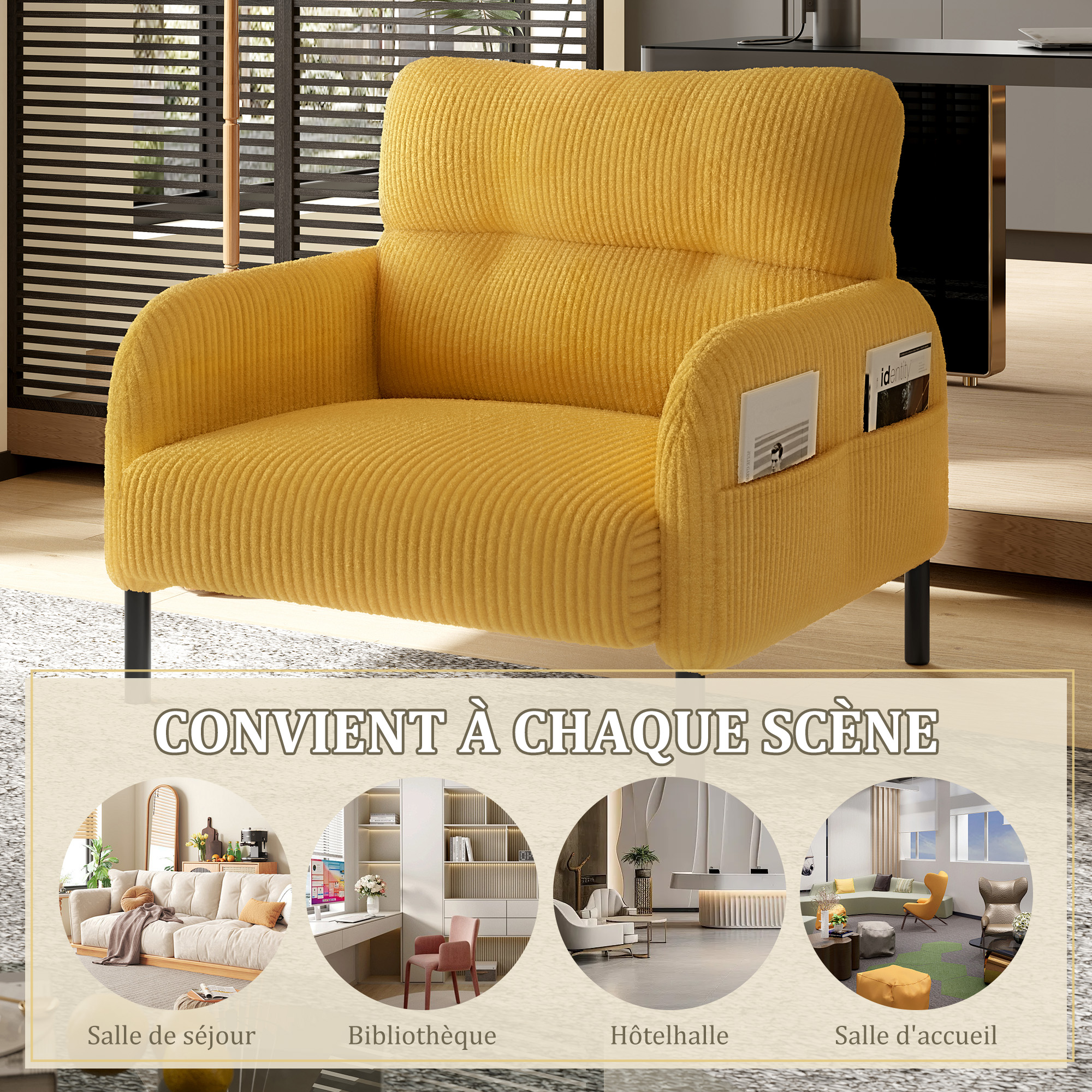 Détail du fauteuil d'appoint