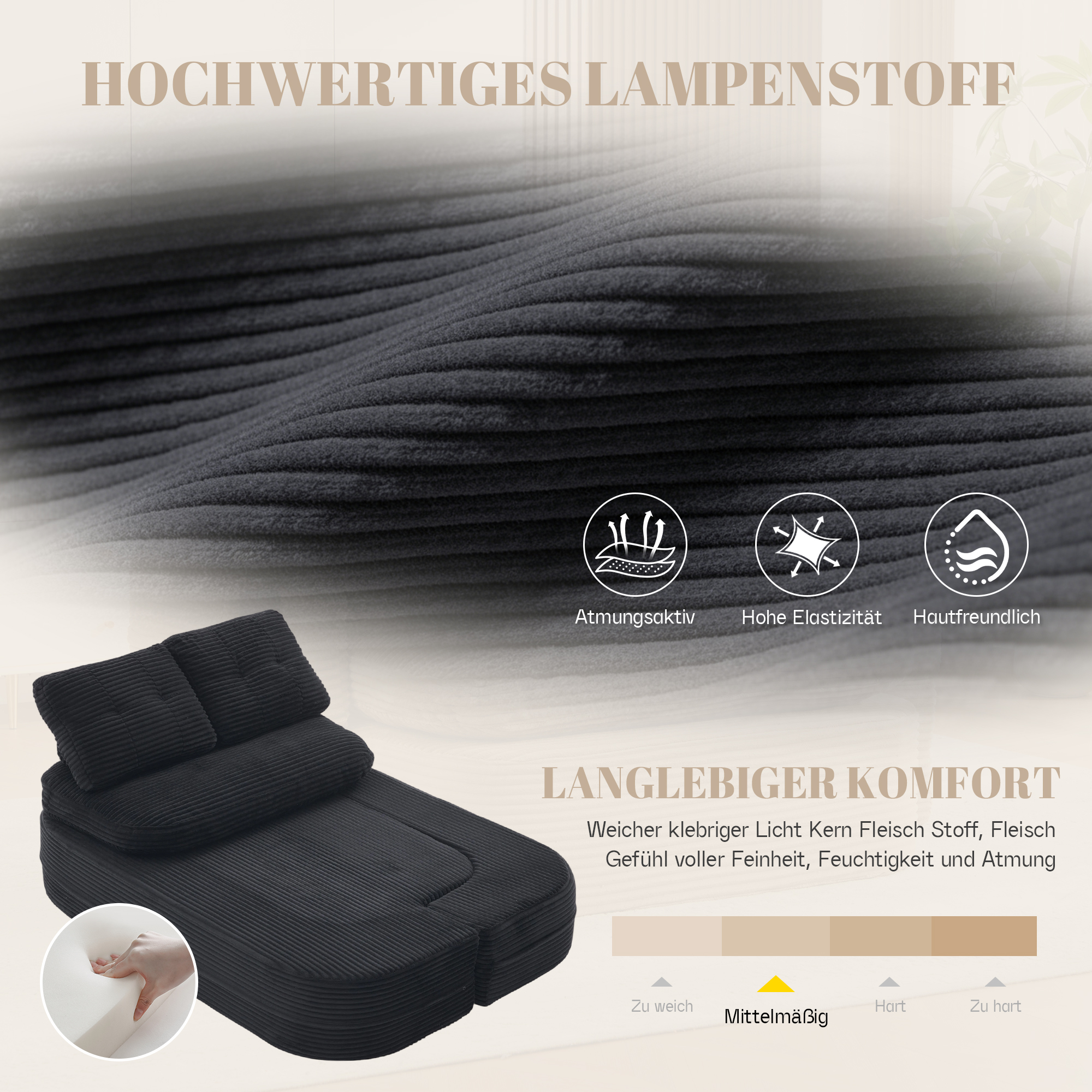 Détail du fauteuil convertible