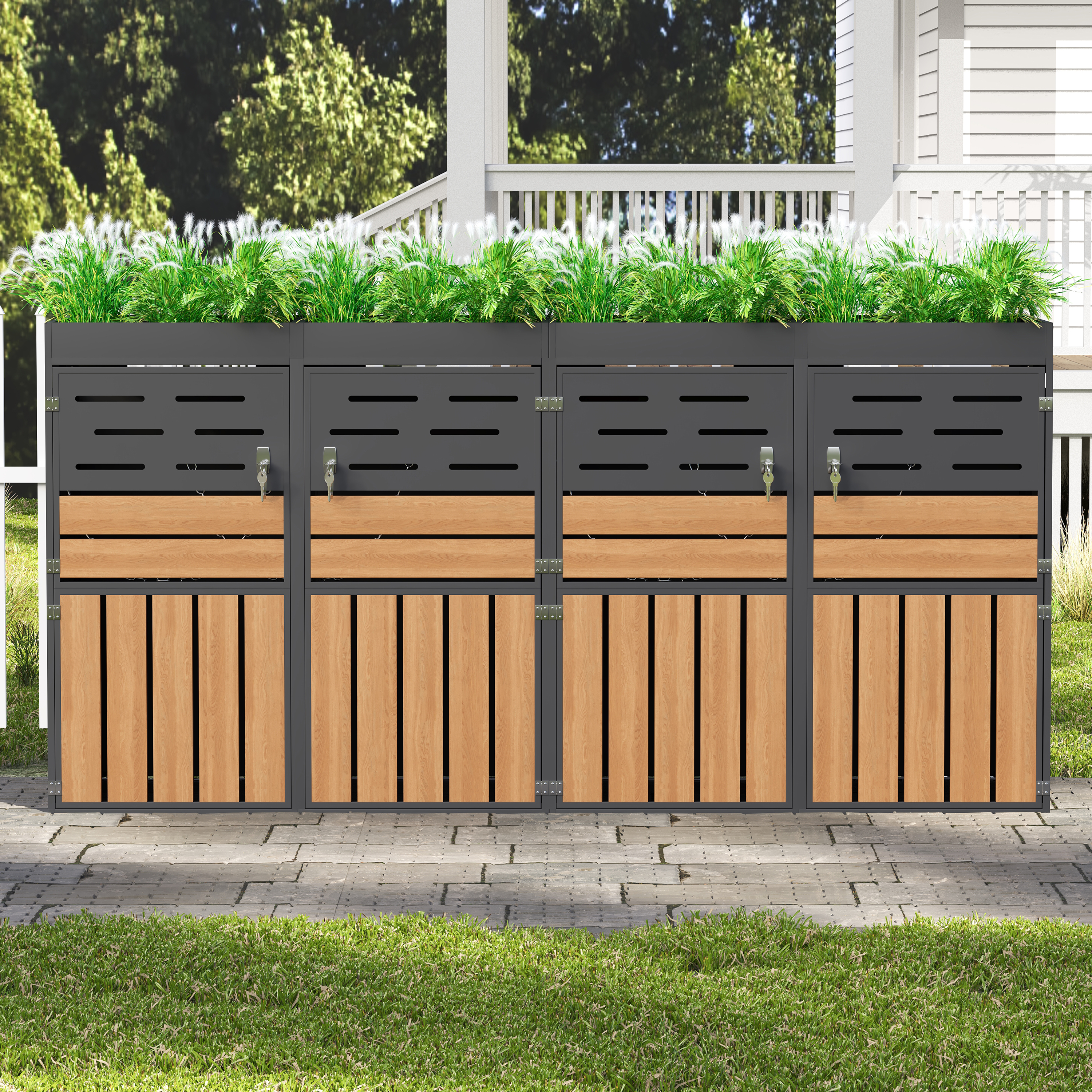 Détail du coffre de jardin
