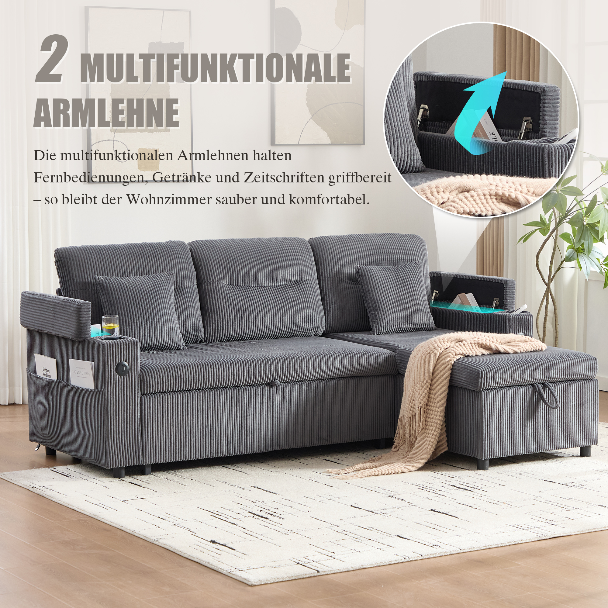Canapé velours combinaisons flexibles design moderne
